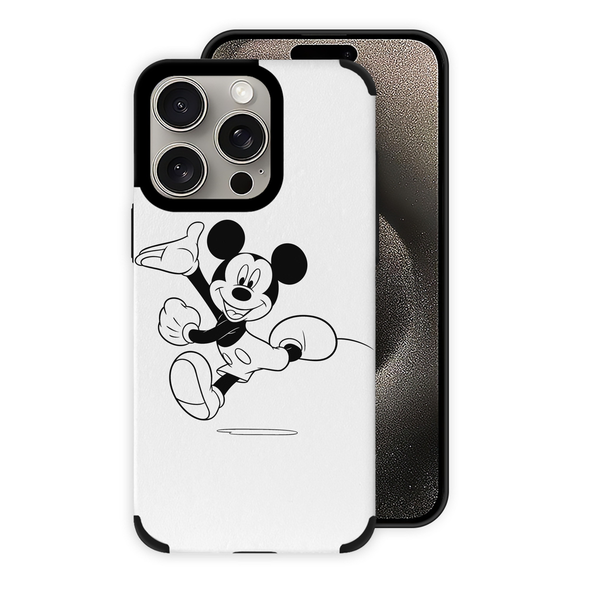 （画像用） ミッキーマウス Mickey Mouse 【iPhone15ProMax対応】 PUレザー スマホケース 耐衝撃＆黄変防止