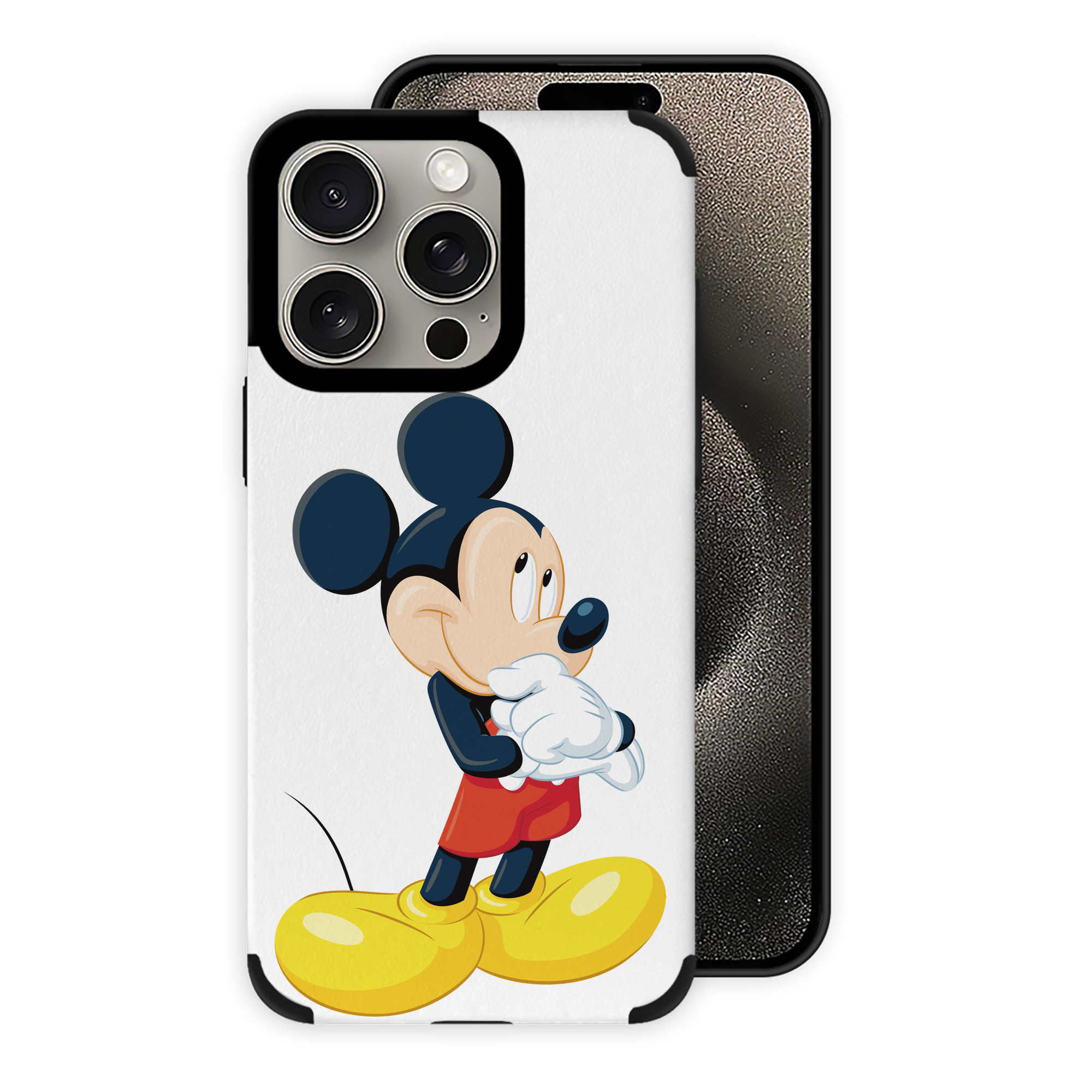 （画像用） ミッキーマウス Mickey Mouse 【iPhone15ProMax対応】 PUレザー スマホケース 耐衝撃＆黄変防止