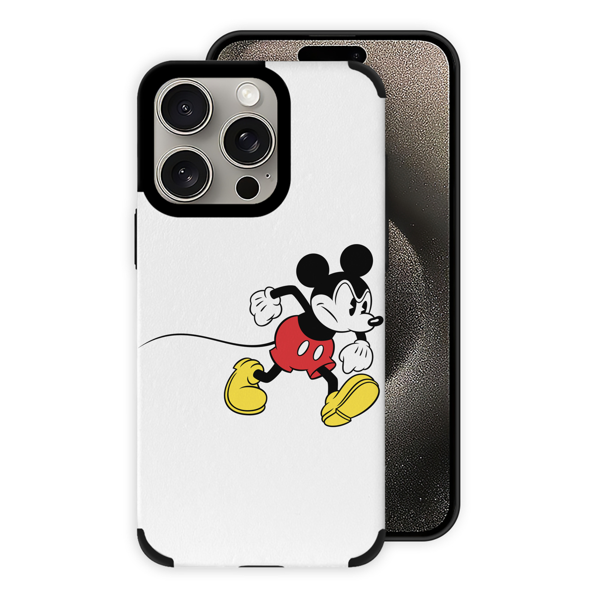 （画像用） ミッキーマウス Mickey Mouse 【iPhone15ProMax対応】 PUレザー スマホケース 耐衝撃＆黄変防止