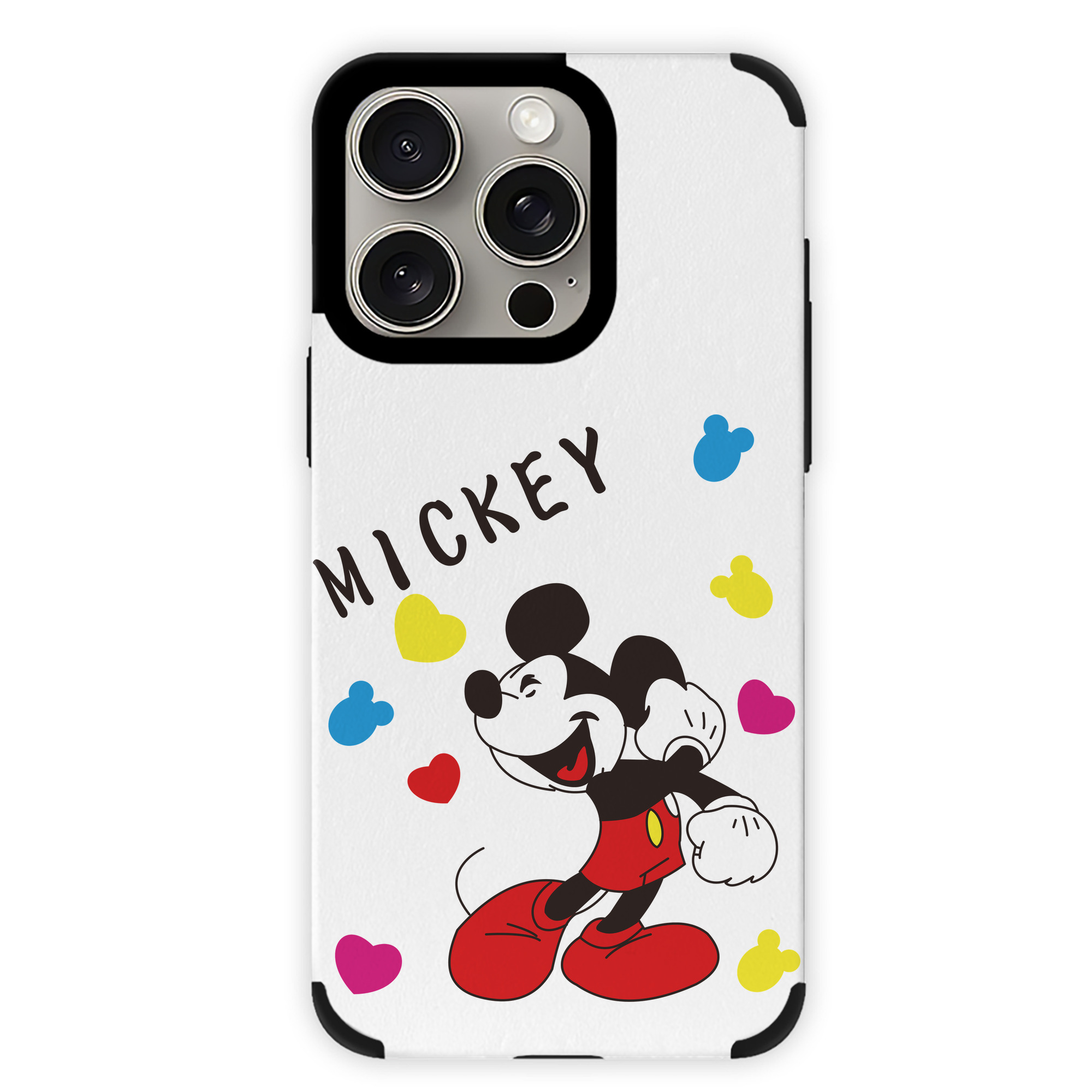 （画像用） ミッキーマウス Mickey Mouse 【iPhone15ProMax対応】 PUレザー スマホケース 耐衝撃＆黄変防止