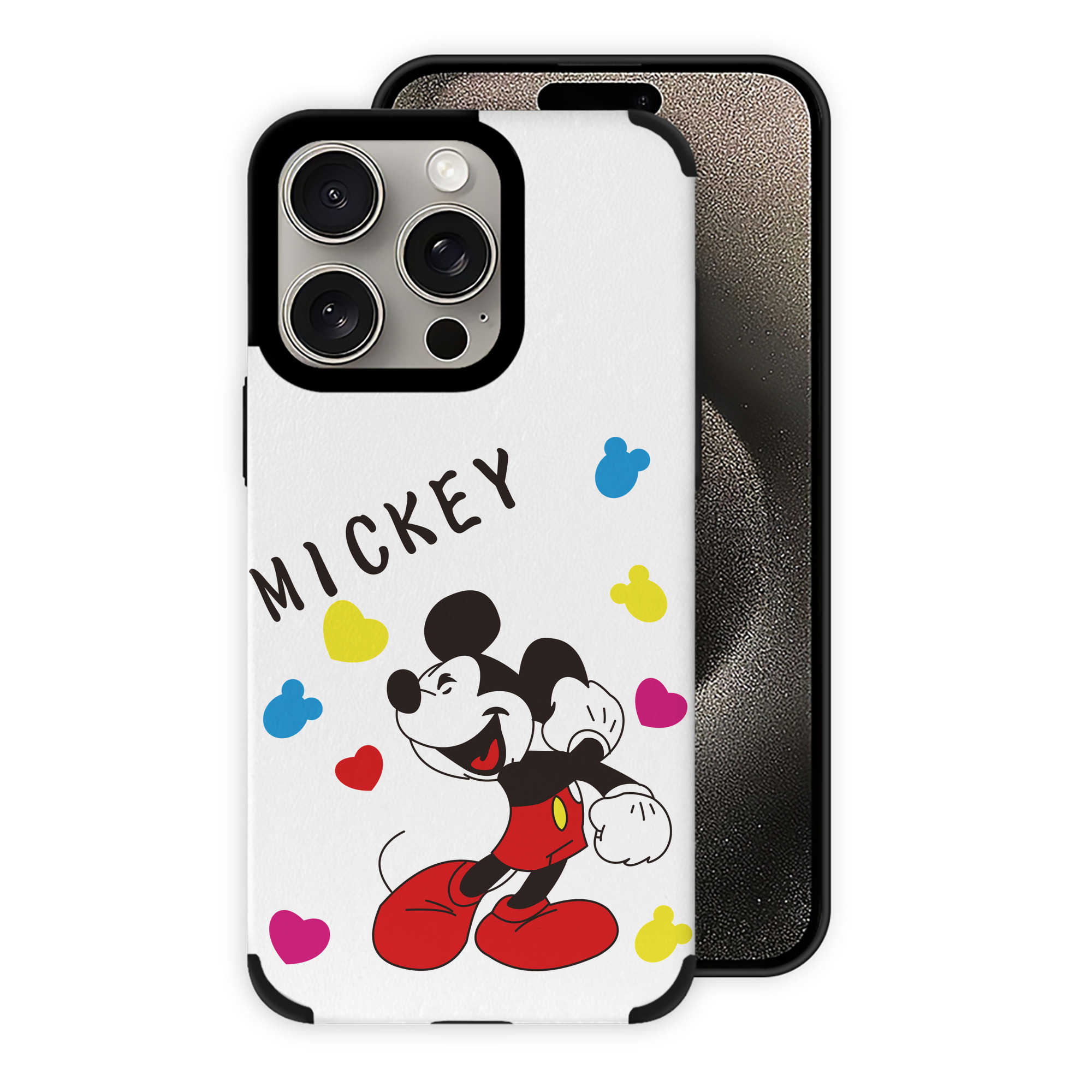 （画像用） ミッキーマウス Mickey Mouse 【iPhone15ProMax対応】 PUレザー スマホケース 耐衝撃＆黄変防止