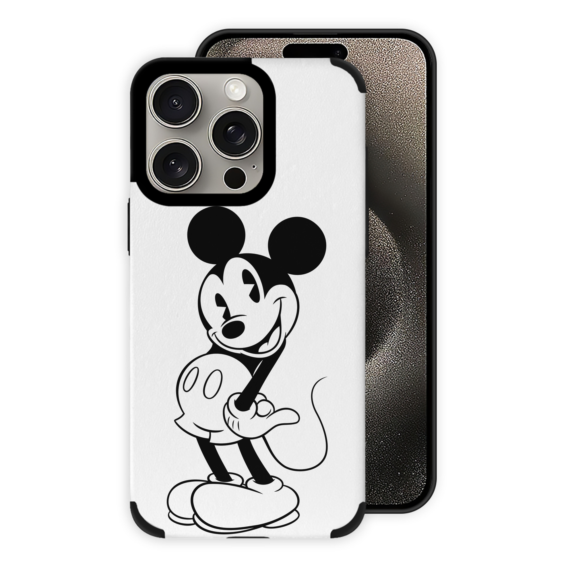 （画像用） ミッキーマウス Mickey Mouse 【iPhone15ProMax対応】 PUレザー スマホケース 耐衝撃＆黄変防止