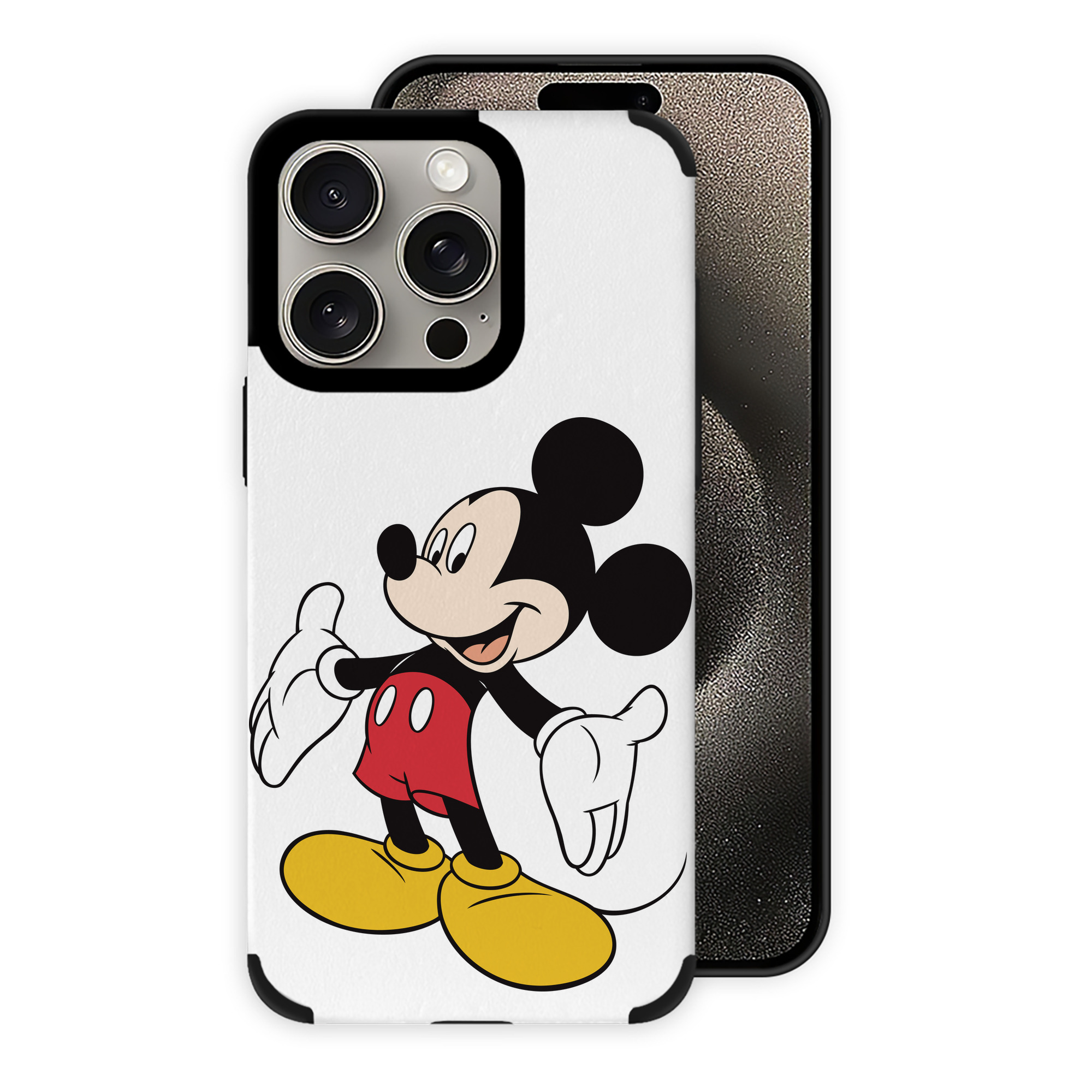 （画像用） ミッキーマウス Mickey Mouse 【iPhone15ProMax対応】 PUレザー スマホケース 耐衝撃＆黄変防止