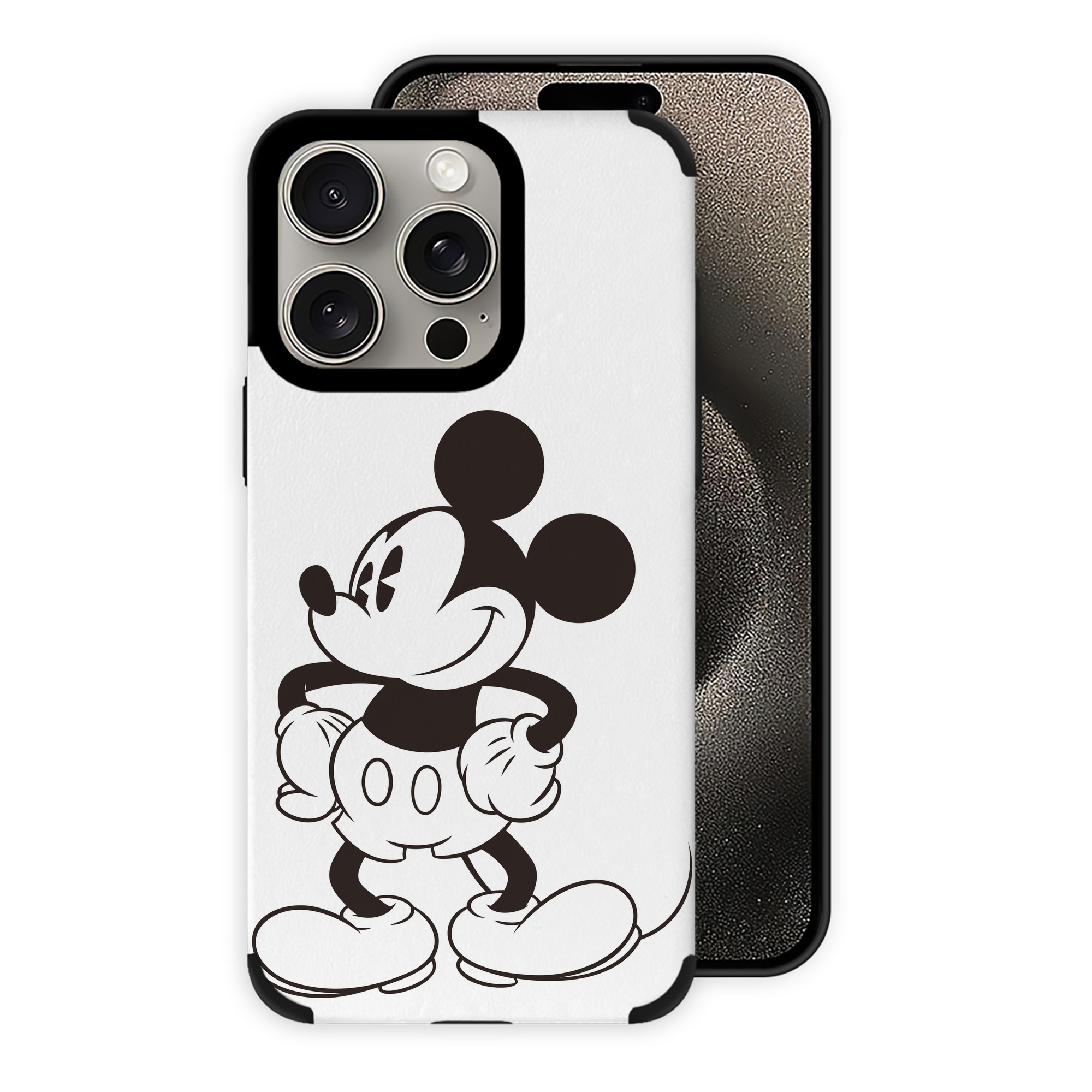 （画像用） ミッキーマウス Mickey Mouse 【iPhone15ProMax対応】 PUレザー スマホケース 耐衝撃＆黄変防止