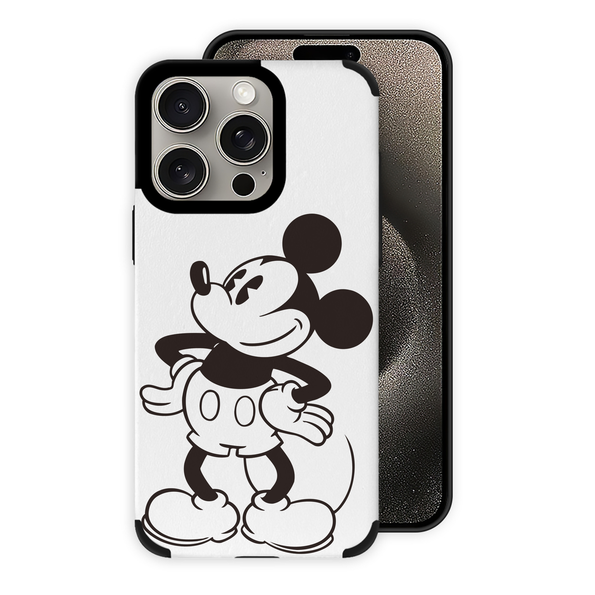 （画像用） ミッキーマウス Mickey Mouse 【iPhone15ProMax対応】 PUレザー スマホケース 耐衝撃＆黄変防止