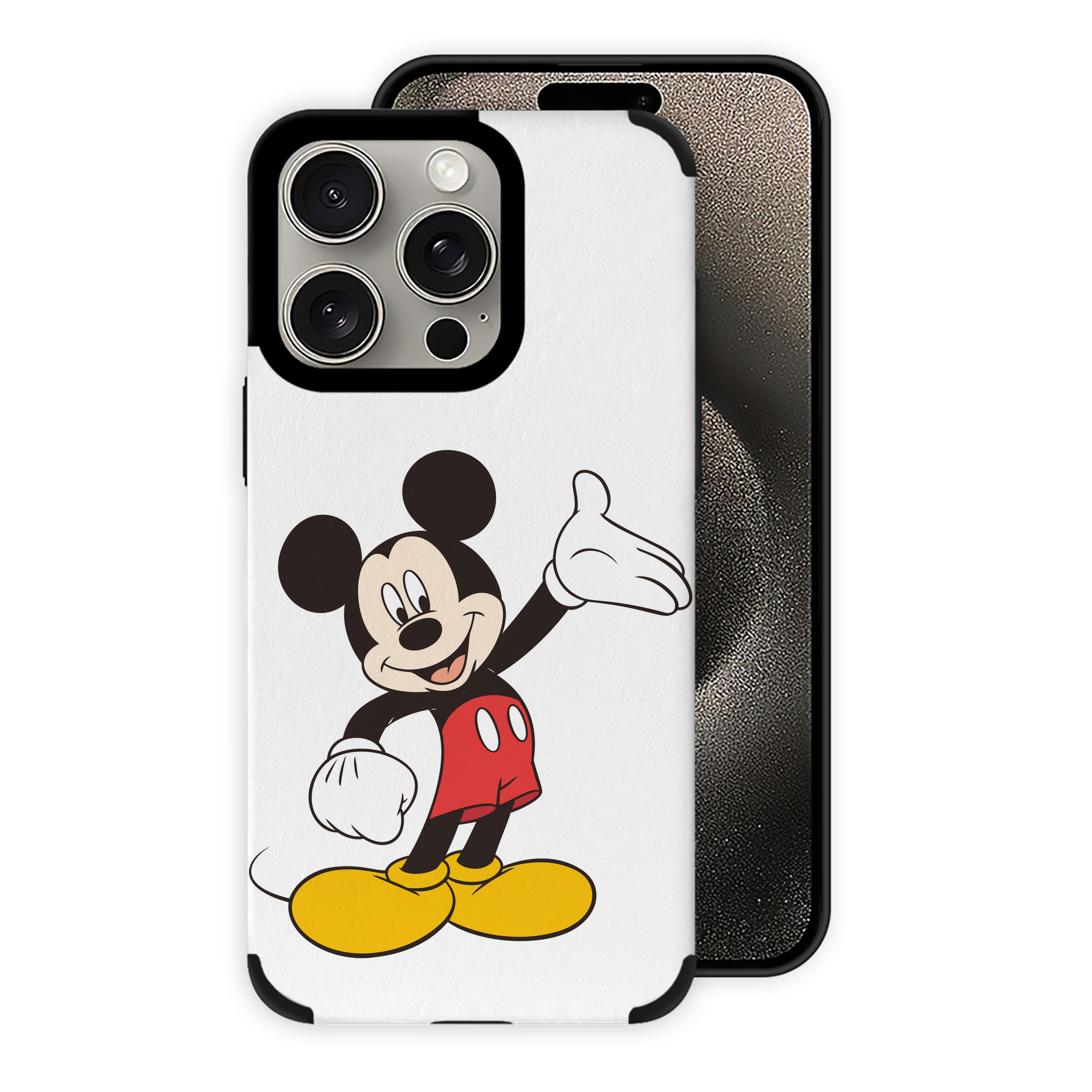 （画像用） ミッキーマウス Mickey Mouse 【iPhone15ProMax対応】 PUレザー スマホケース 耐衝撃＆黄変防止
