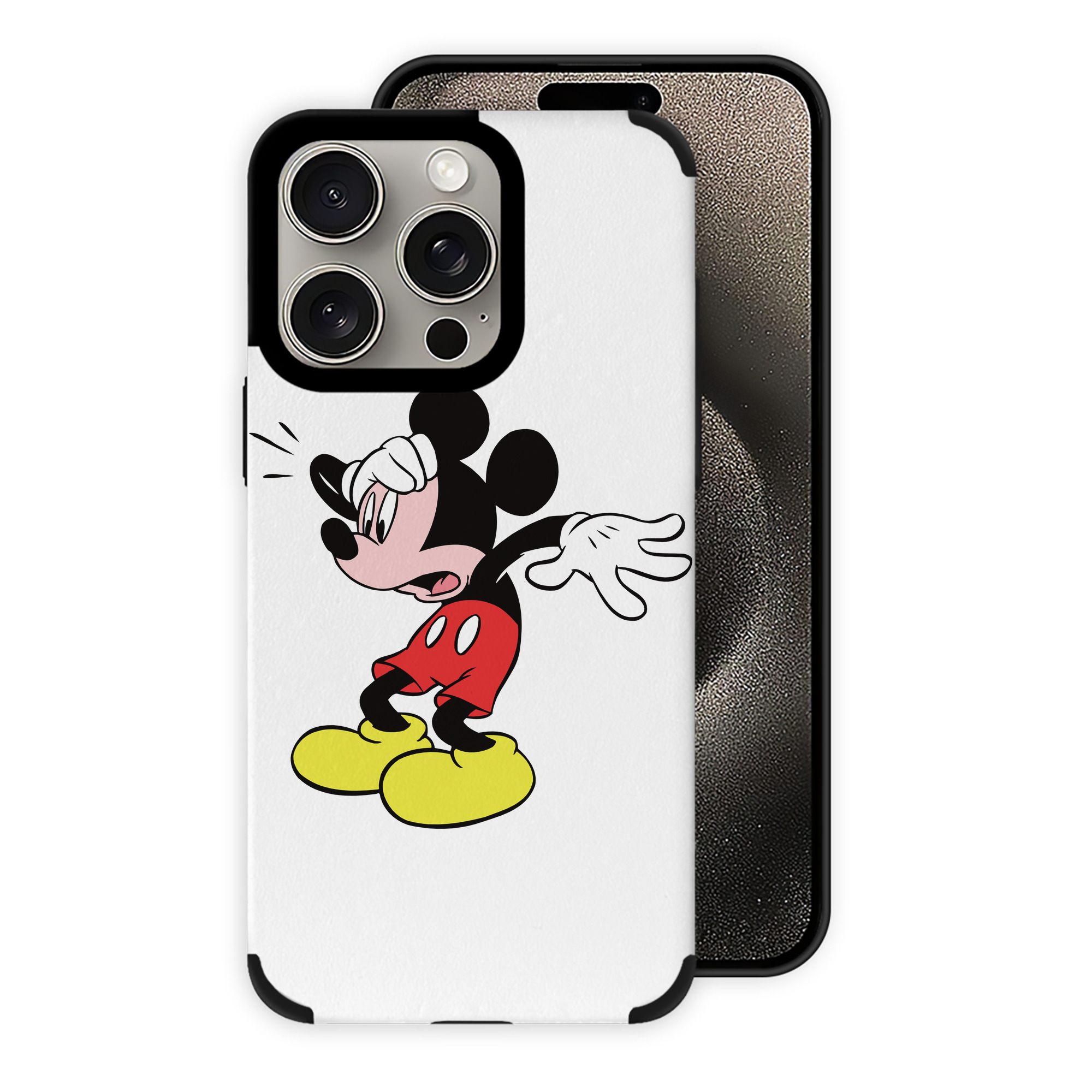 （画像用） ミッキーマウス Mickey Mouse 【iPhone15ProMax対応】 PUレザー スマホケース 耐衝撃＆黄変防止