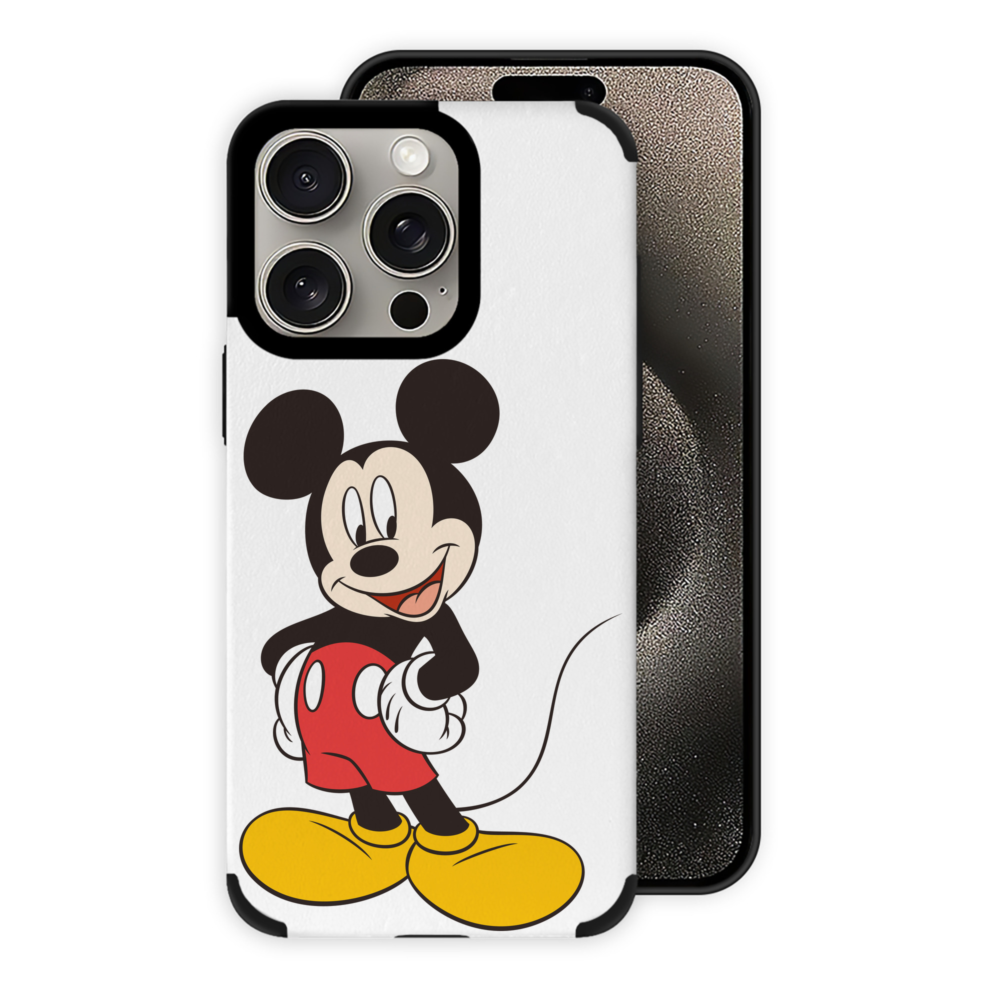 （画像用） ミッキーマウス Mickey Mouse 【iPhone15ProMax対応】 PUレザー スマホケース 耐衝撃＆黄変防止