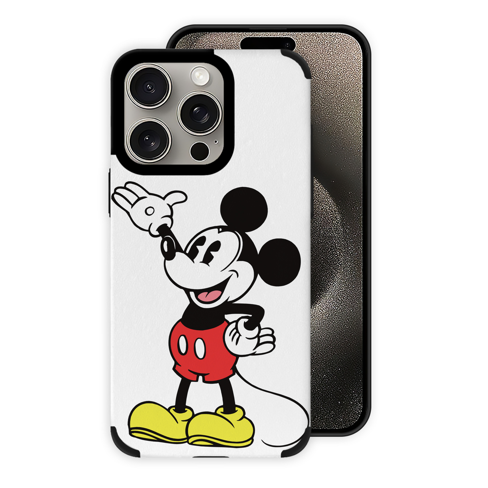 （画像用） ミッキーマウス Mickey Mouse 【iPhone15ProMax対応】 PUレザー スマホケース 耐衝撃＆黄変防止