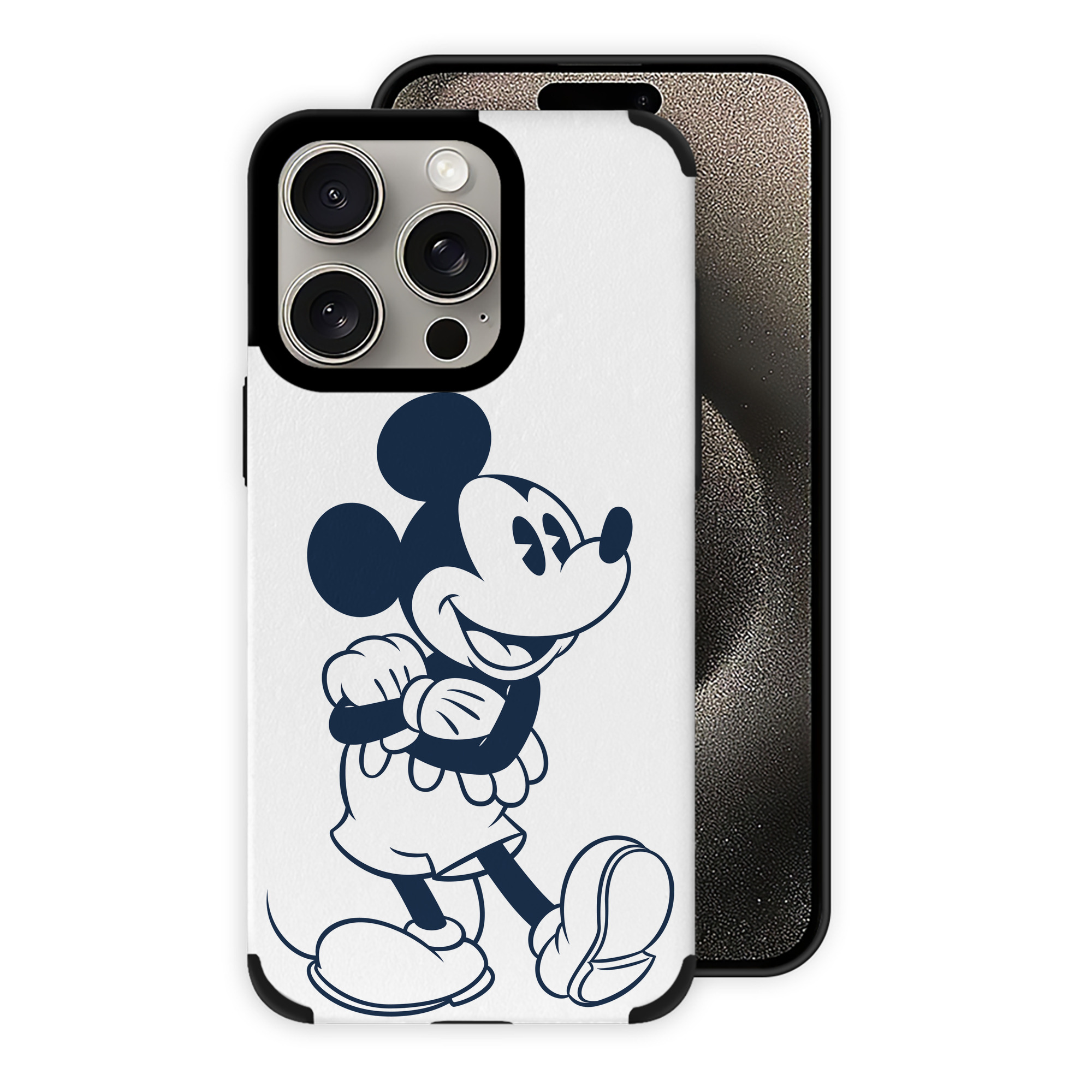 （画像用） ミッキーマウス Mickey Mouse 【iPhone15ProMax対応】 PUレザー スマホケース 耐衝撃＆黄変防止