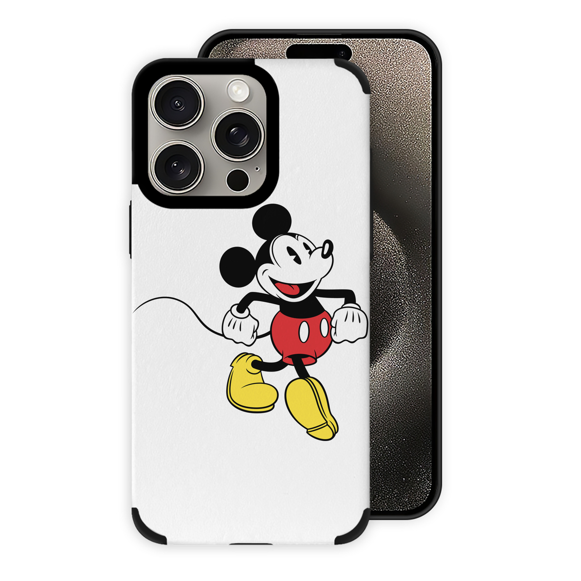 （画像用） ミッキーマウス Mickey Mouse 【iPhone15ProMax対応】 PUレザー スマホケース 耐衝撃＆黄変防止