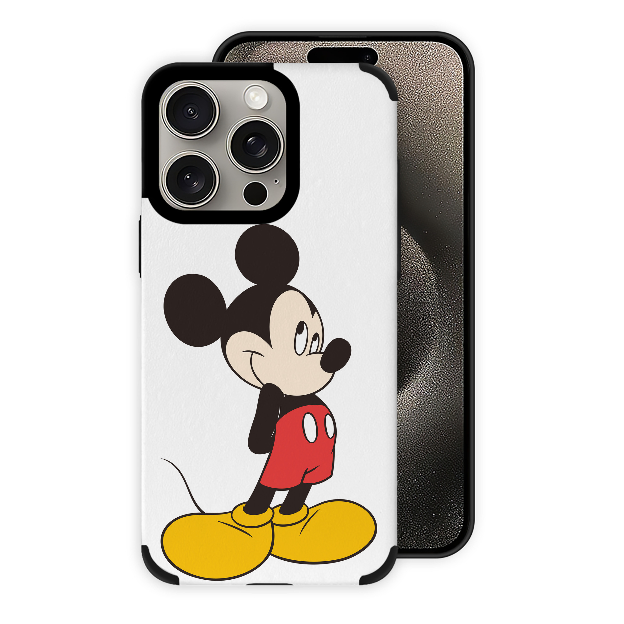（画像用） ミッキーマウス Mickey Mouse 【iPhone15ProMax対応】 PUレザー スマホケース 耐衝撃＆黄変防止
