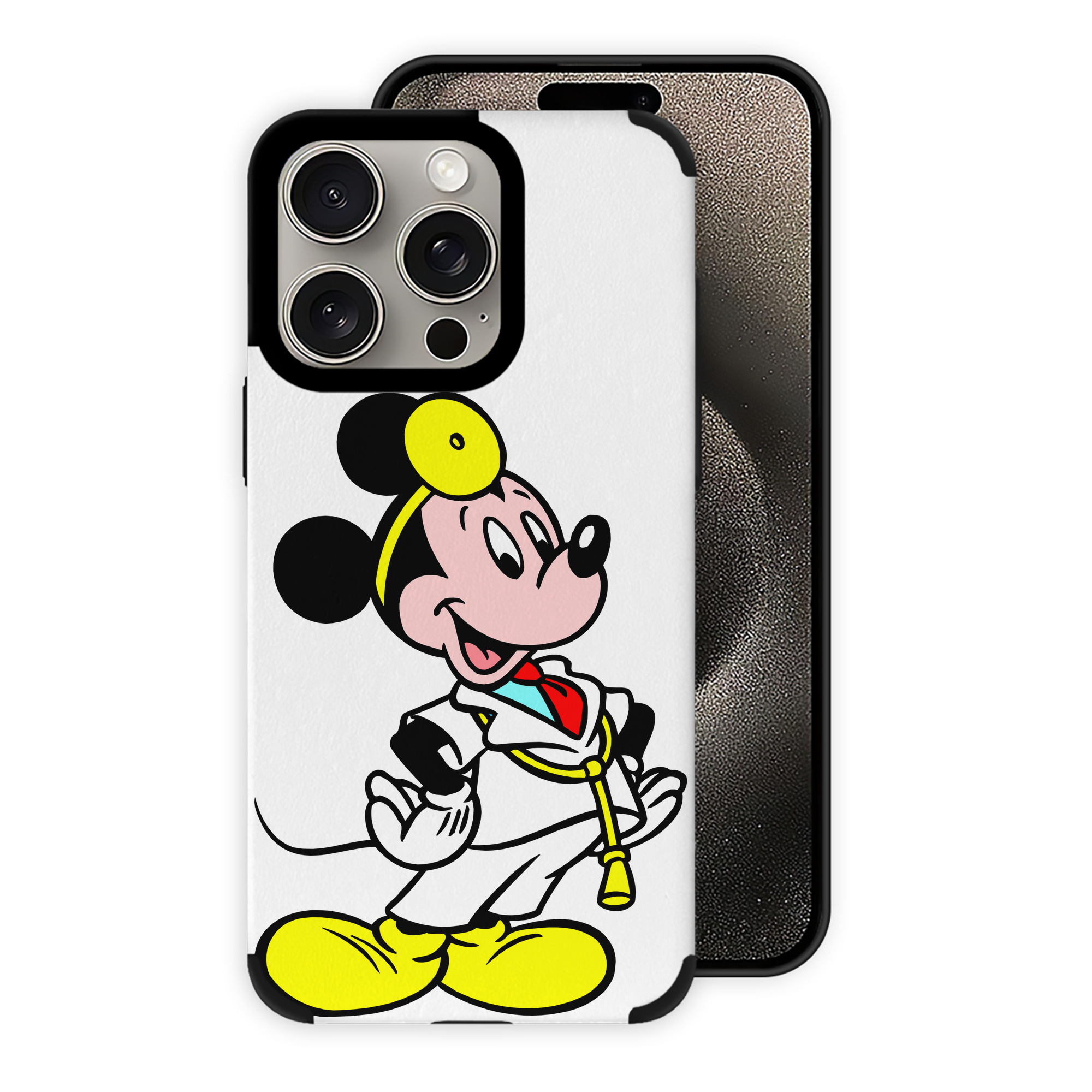 （画像用） ミッキーマウス Mickey Mouse 【iPhone15ProMax対応】 PUレザー スマホケース 耐衝撃＆黄変防止