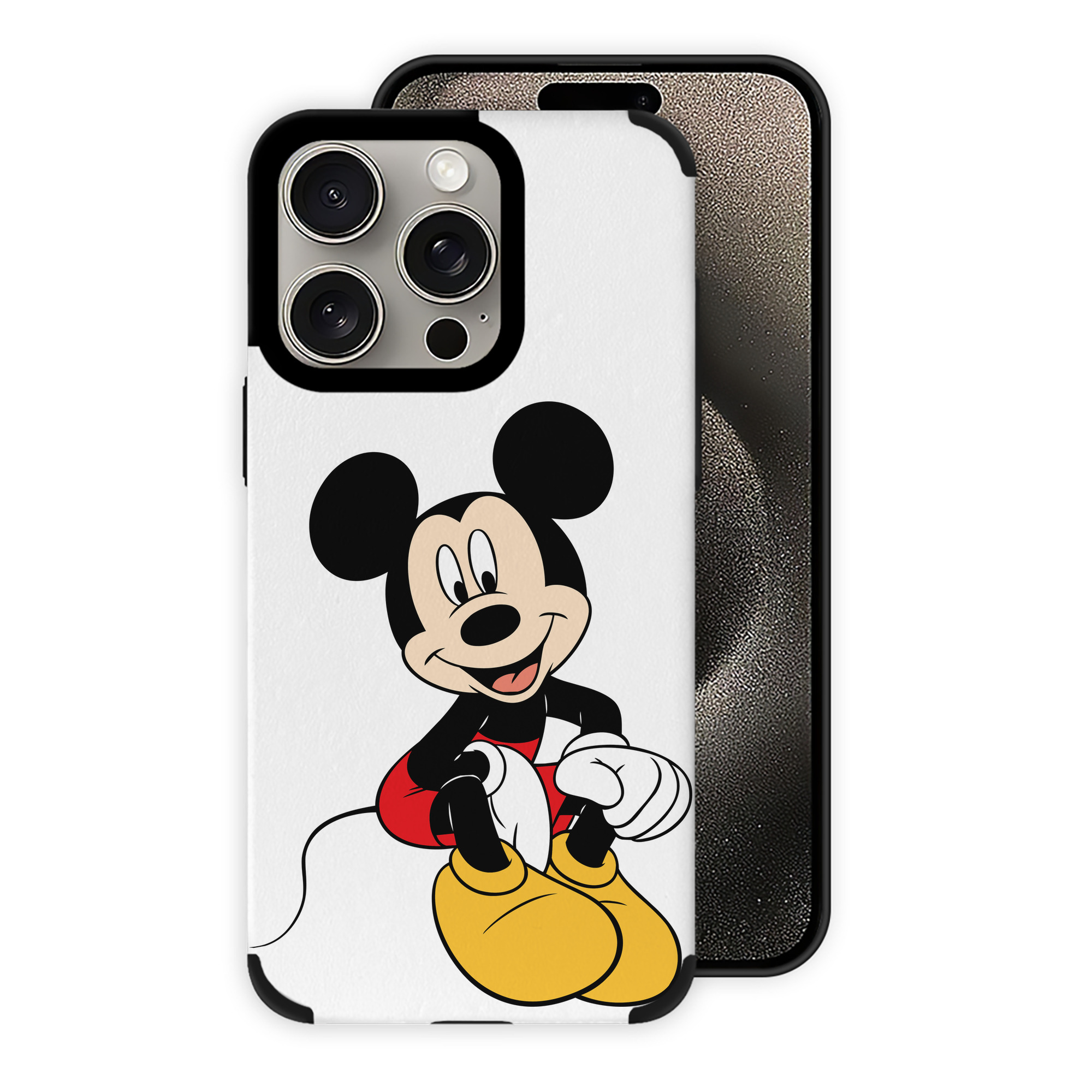 （画像用） ミッキーマウス Mickey Mouse 【iPhone15ProMax対応】 PUレザー スマホケース 耐衝撃＆黄変防止
