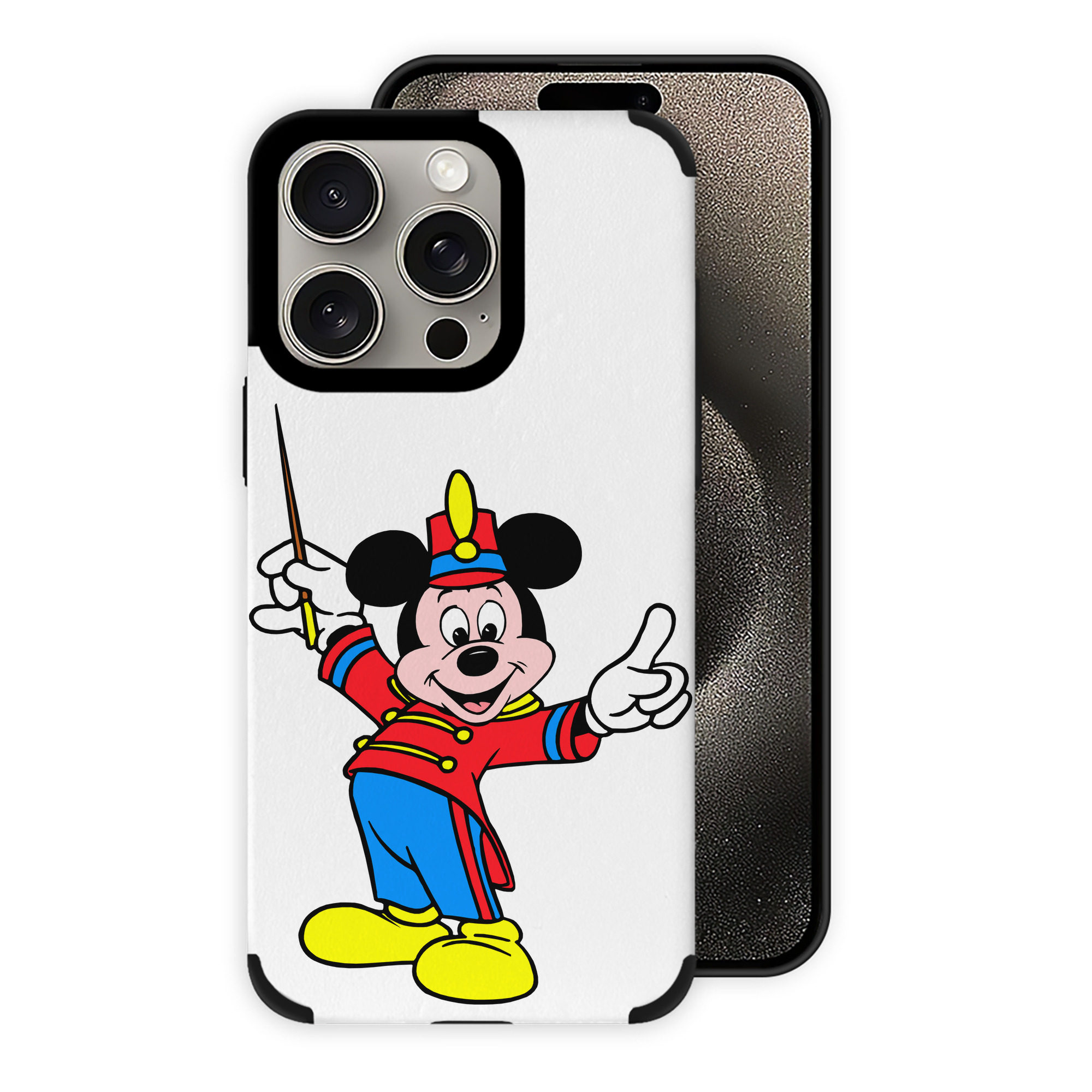 （画像用） ミッキーマウス Mickey Mouse 【iPhone15ProMax対応】 PUレザー スマホケース 耐衝撃＆黄変防止
