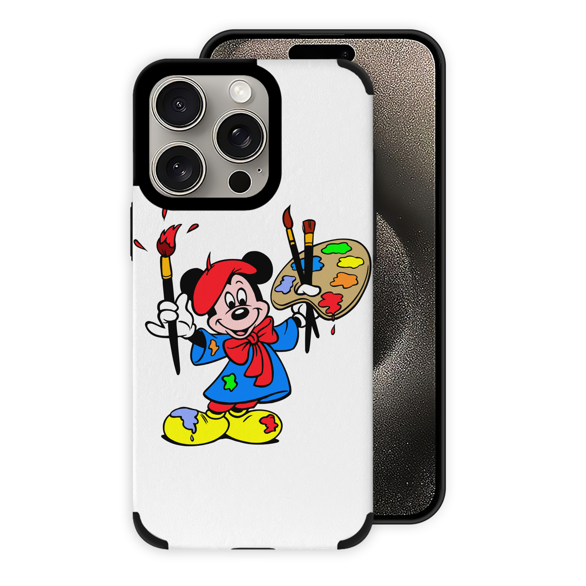 （画像用） ミッキーマウス Mickey Mouse 【iPhone15ProMax対応】 PUレザー スマホケース 耐衝撃＆黄変防止
