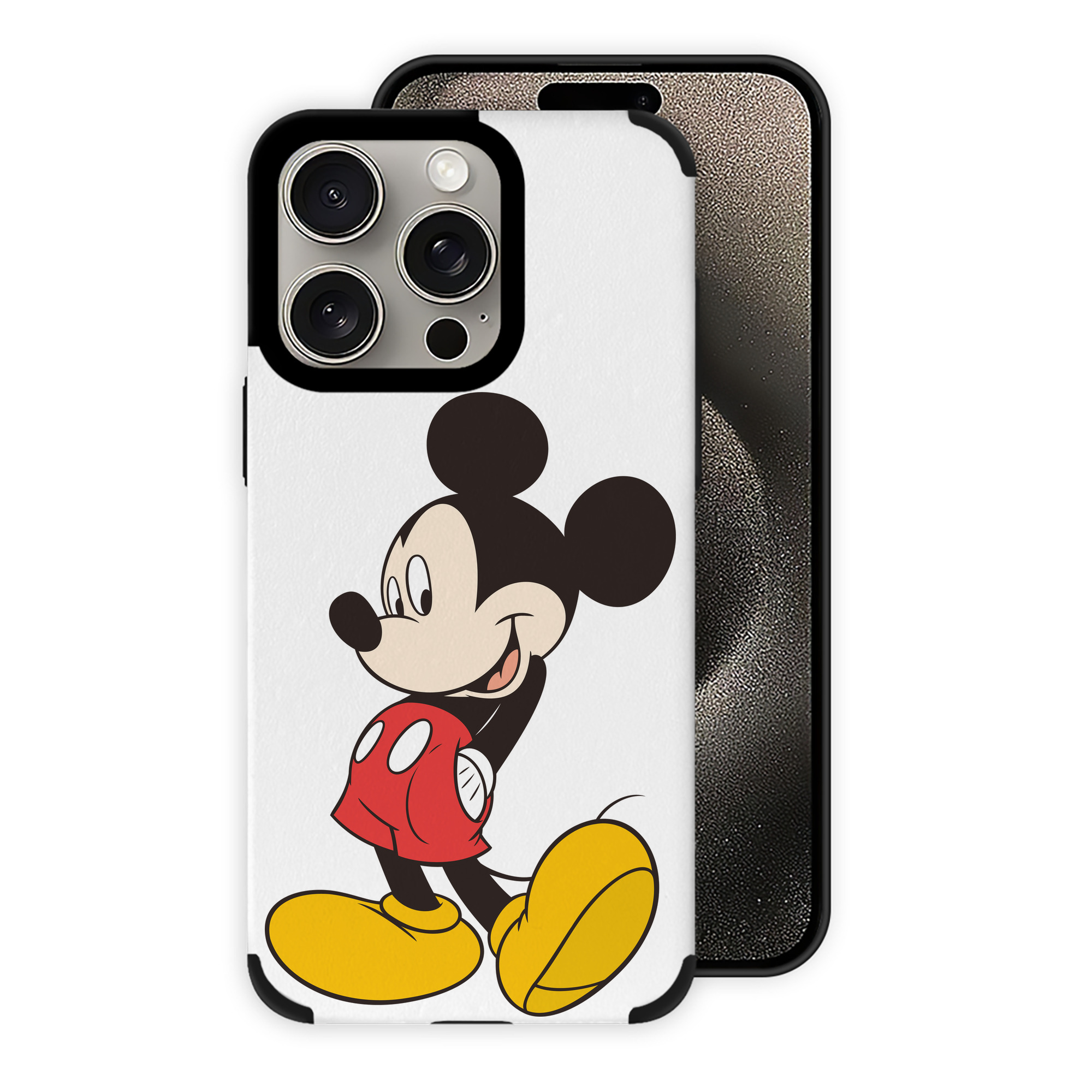 （画像用） ミッキーマウス Mickey Mouse 【iPhone15ProMax対応】 PUレザー スマホケース 耐衝撃＆黄変防止