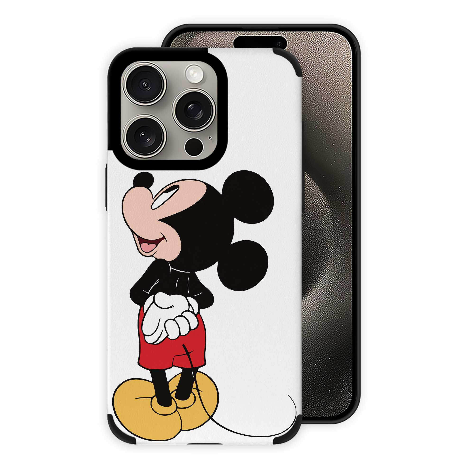 （画像用） ミッキーマウス Mickey Mouse 【iPhone15ProMax対応】 PUレザー スマホケース 耐衝撃＆黄変防止