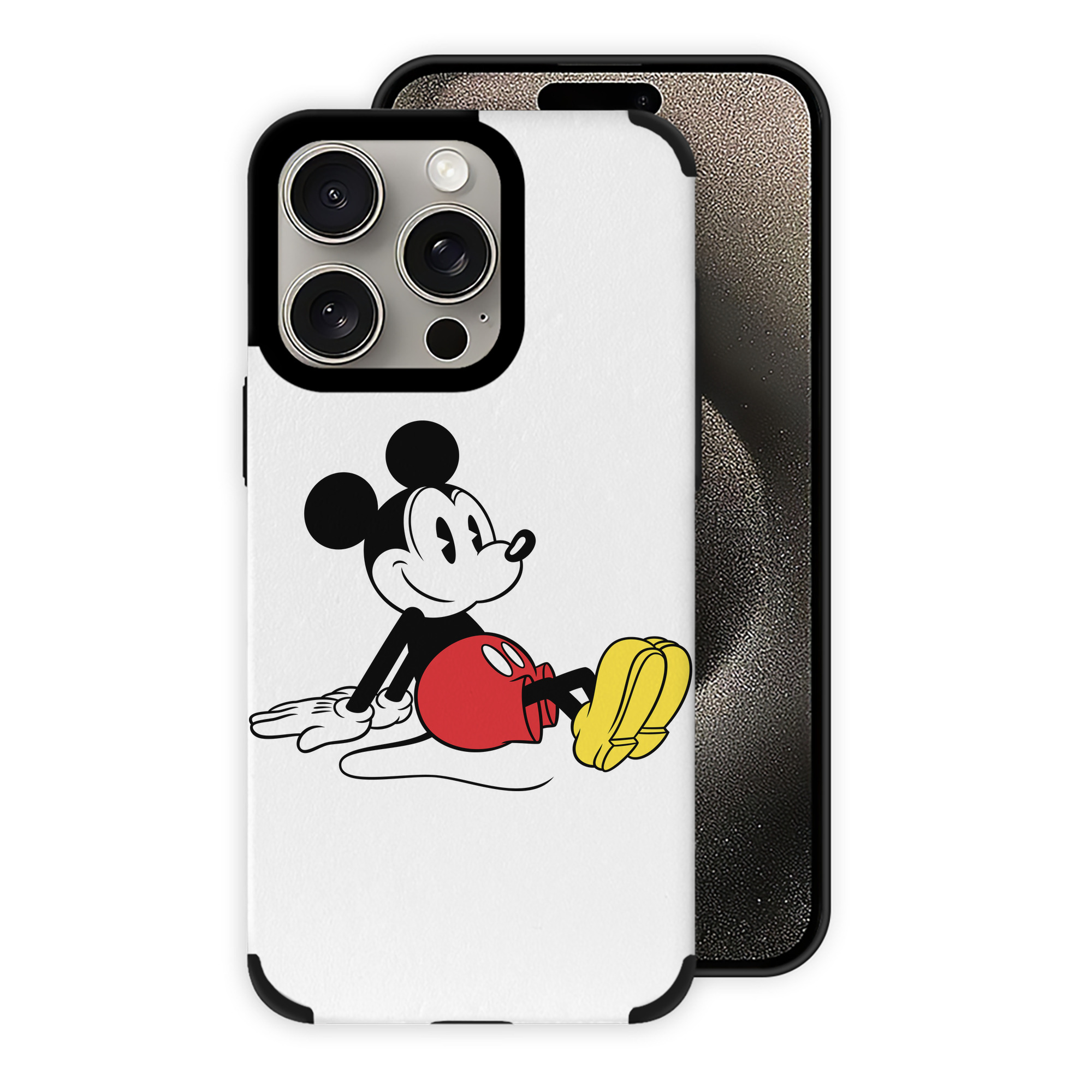 （画像用） ミッキーマウス Mickey Mouse 【iPhone15ProMax対応】 PUレザー スマホケース 耐衝撃＆黄変防止