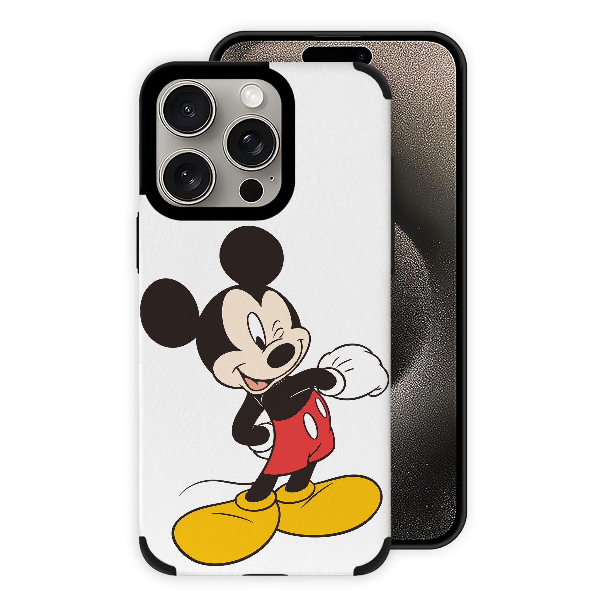 （画像用） ミッキーマウス Mickey Mouse 【iPhone15ProMax対応】 PUレザー スマホケース 耐衝撃＆黄変防止
