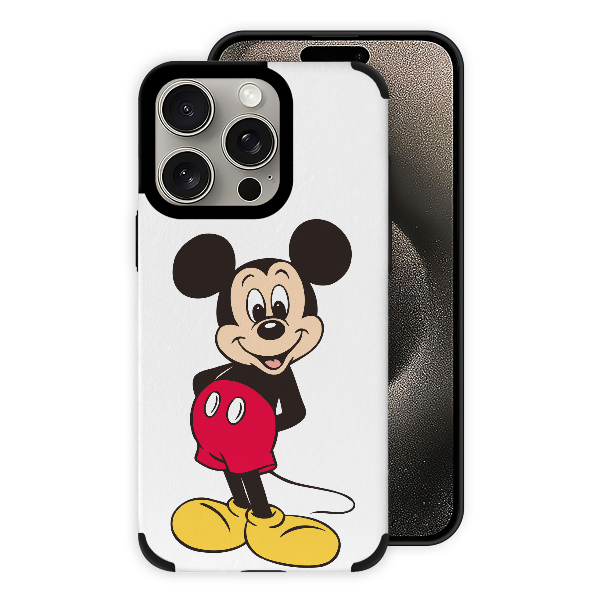 （画像用） ミッキーマウス Mickey Mouse 【iPhone15ProMax対応】 PUレザー スマホケース 耐衝撃＆黄変防止