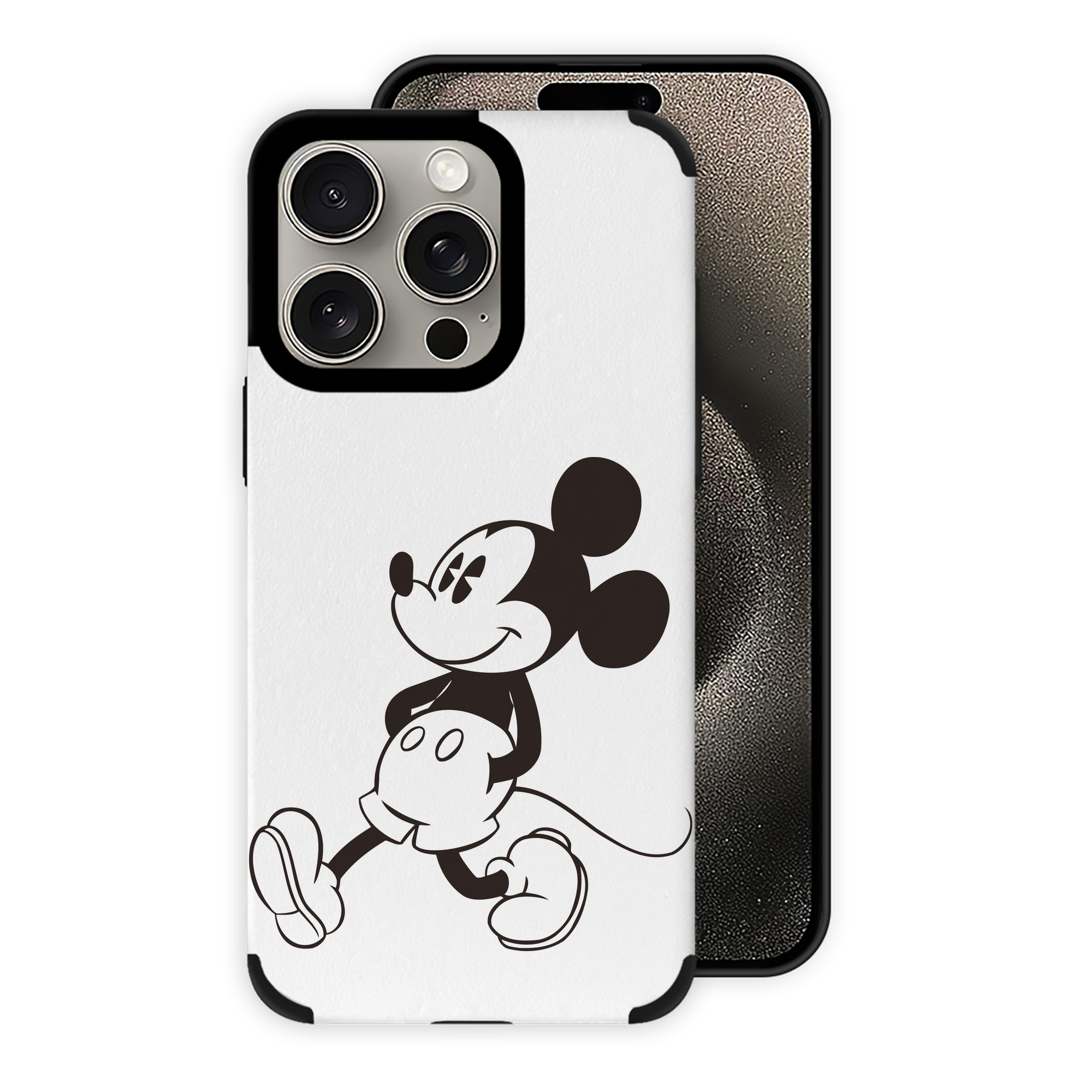 （画像用） ミッキーマウス Mickey Mouse 【iPhone15ProMax対応】 PUレザー スマホケース 耐衝撃＆黄変防止