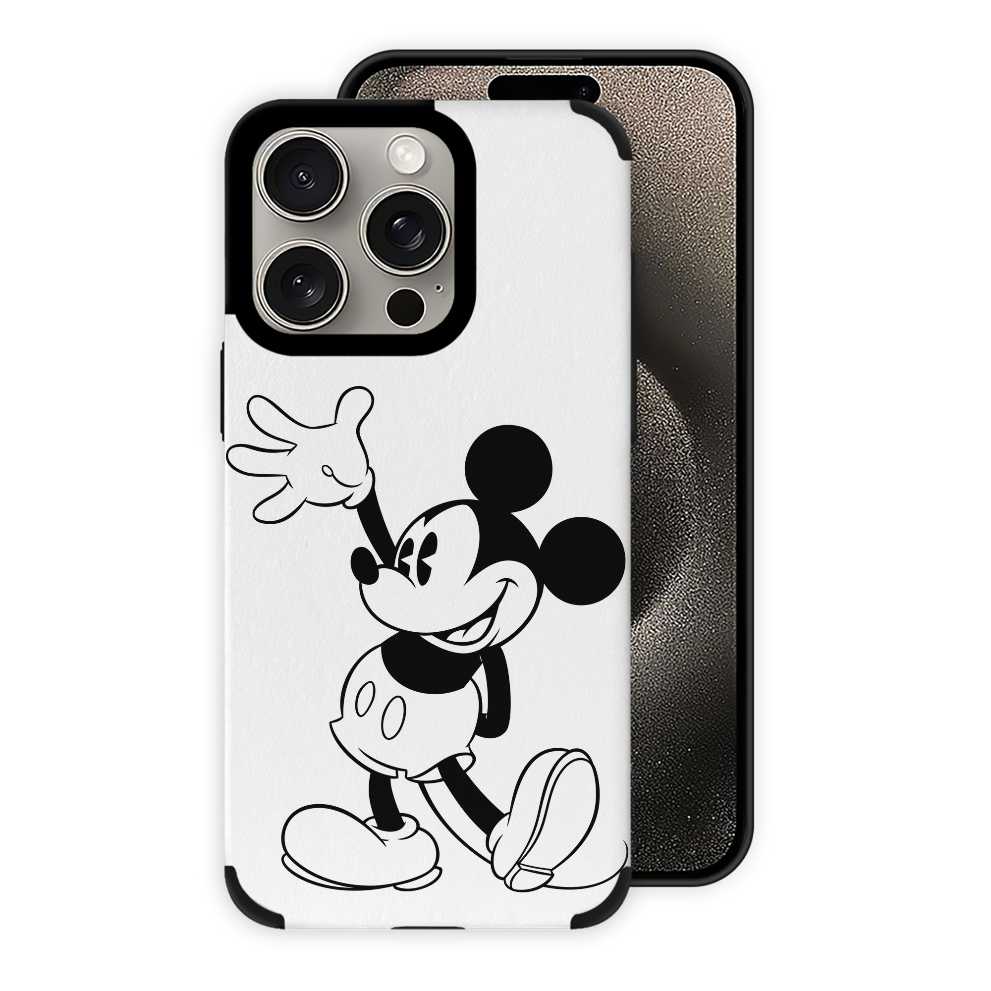 （画像用） ミッキーマウス Mickey Mouse 【iPhone15ProMax対応】 PUレザー スマホケース 耐衝撃＆黄変防止