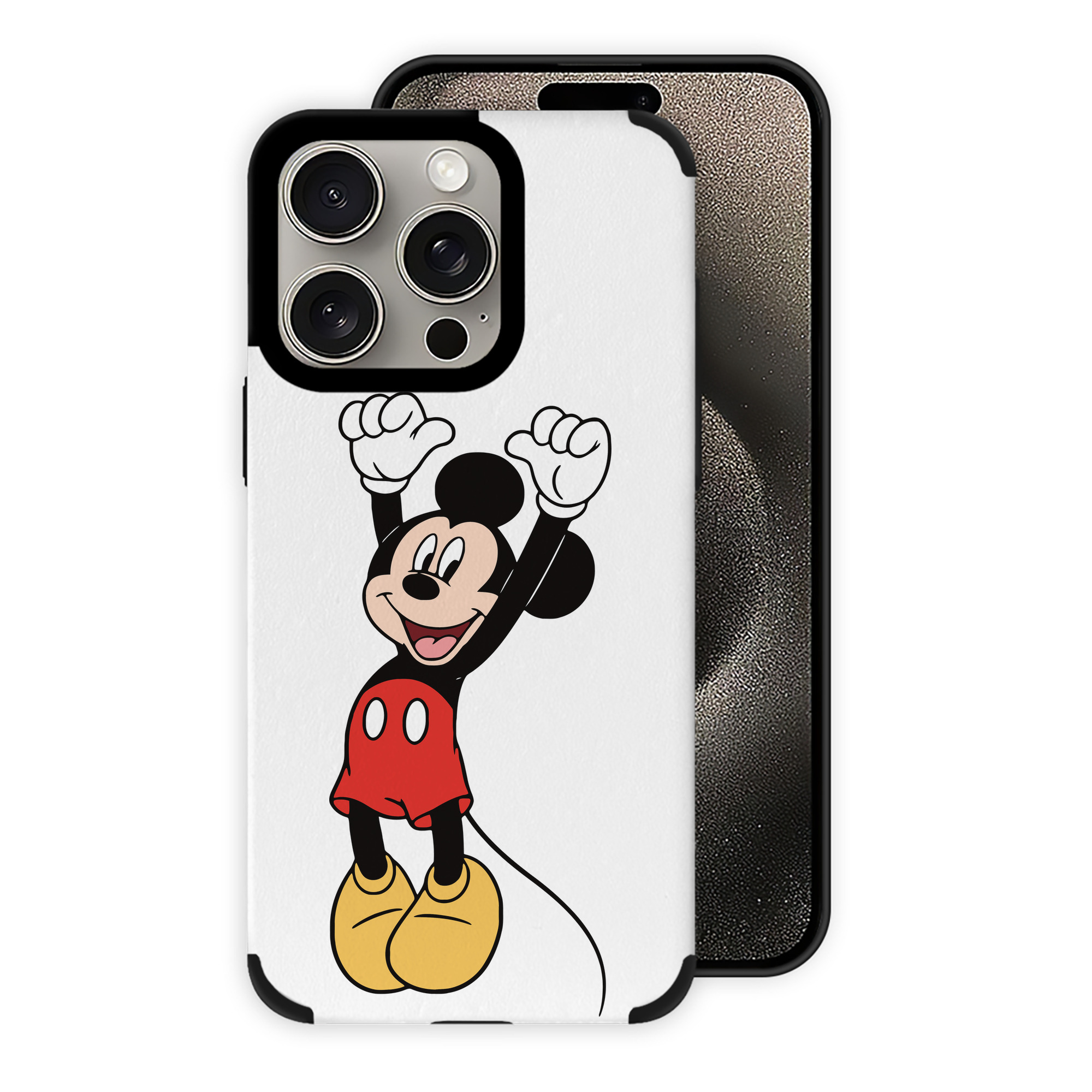 （画像用） ミッキーマウス Mickey Mouse 【iPhone15ProMax対応】 PUレザー スマホケース 耐衝撃＆黄変防止