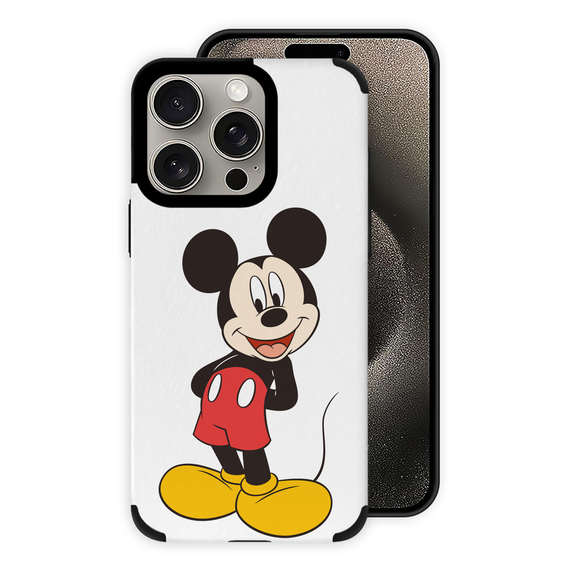 （画像用） ミッキーマウス Mickey Mouse 【iPhone15ProMax対応】 PUレザー スマホケース 耐衝撃＆黄変防止