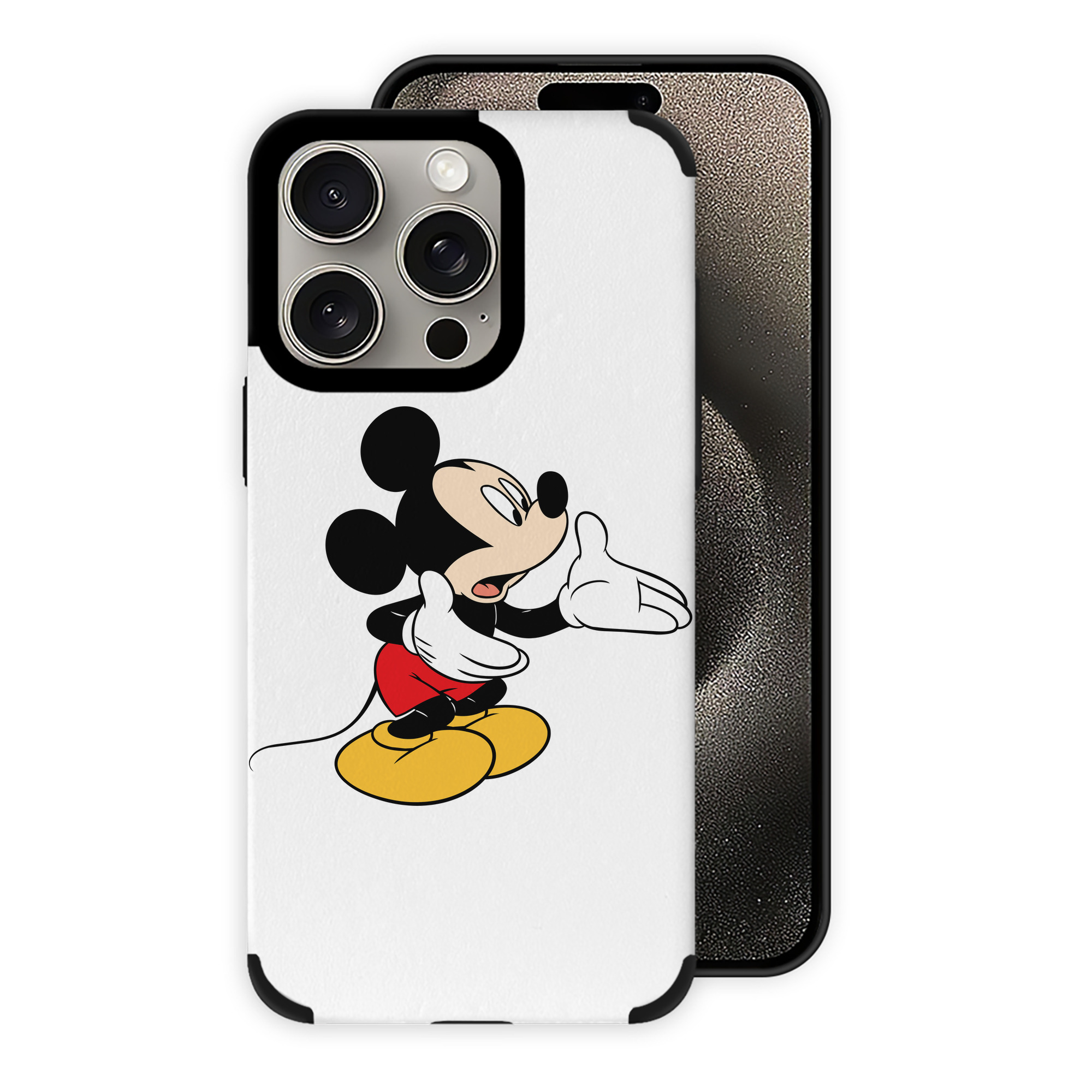 （画像用） ミッキーマウス Mickey Mouse 【iPhone15ProMax対応】 PUレザー スマホケース 耐衝撃＆黄変防止