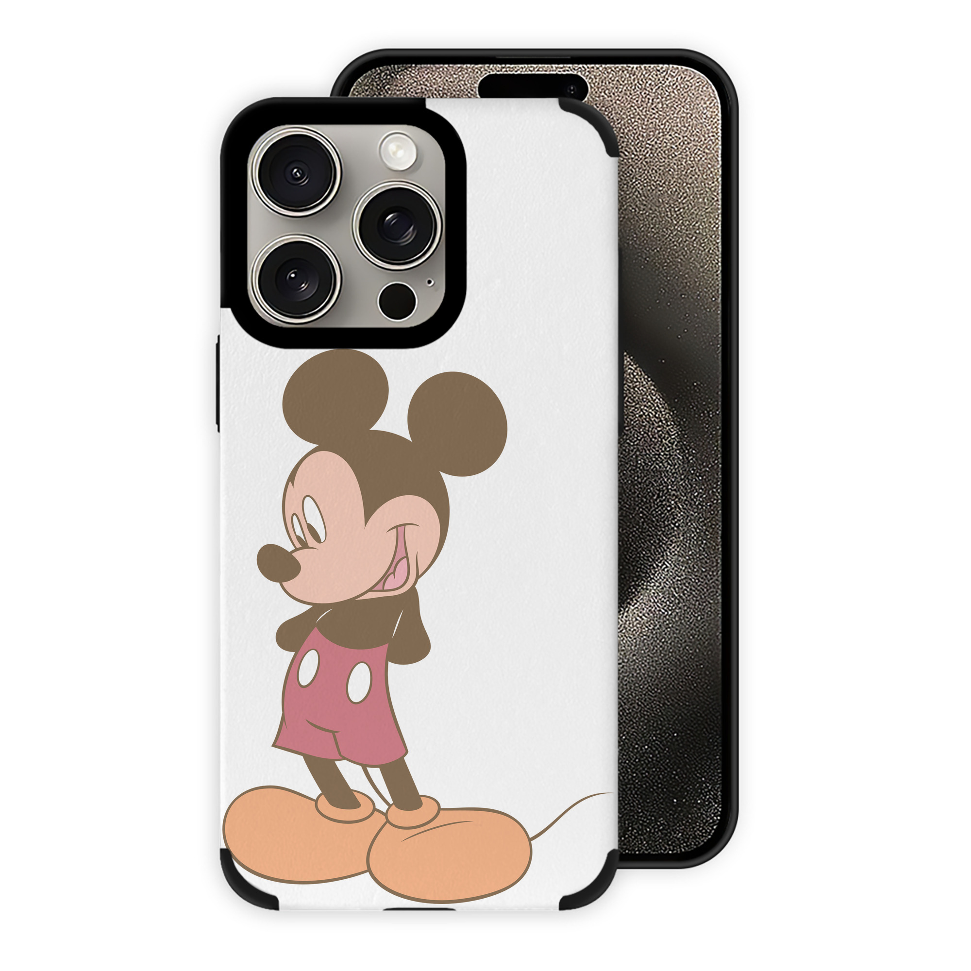 （画像用） ミッキーマウス Mickey Mouse 【iPhone15ProMax対応】 PUレザー スマホケース 耐衝撃＆黄変防止