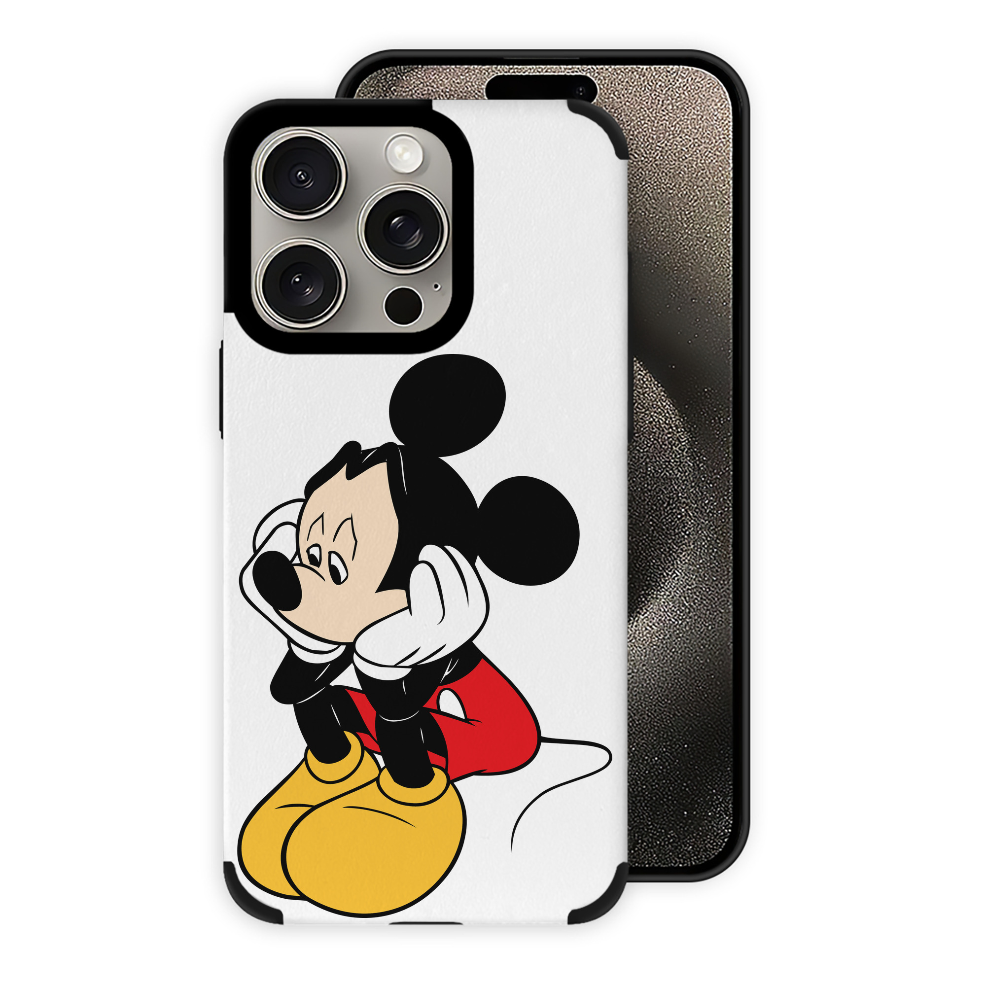（画像用） ミッキーマウス Mickey Mouse 【iPhone15ProMax対応】 PUレザー スマホケース 耐衝撃＆黄変防止