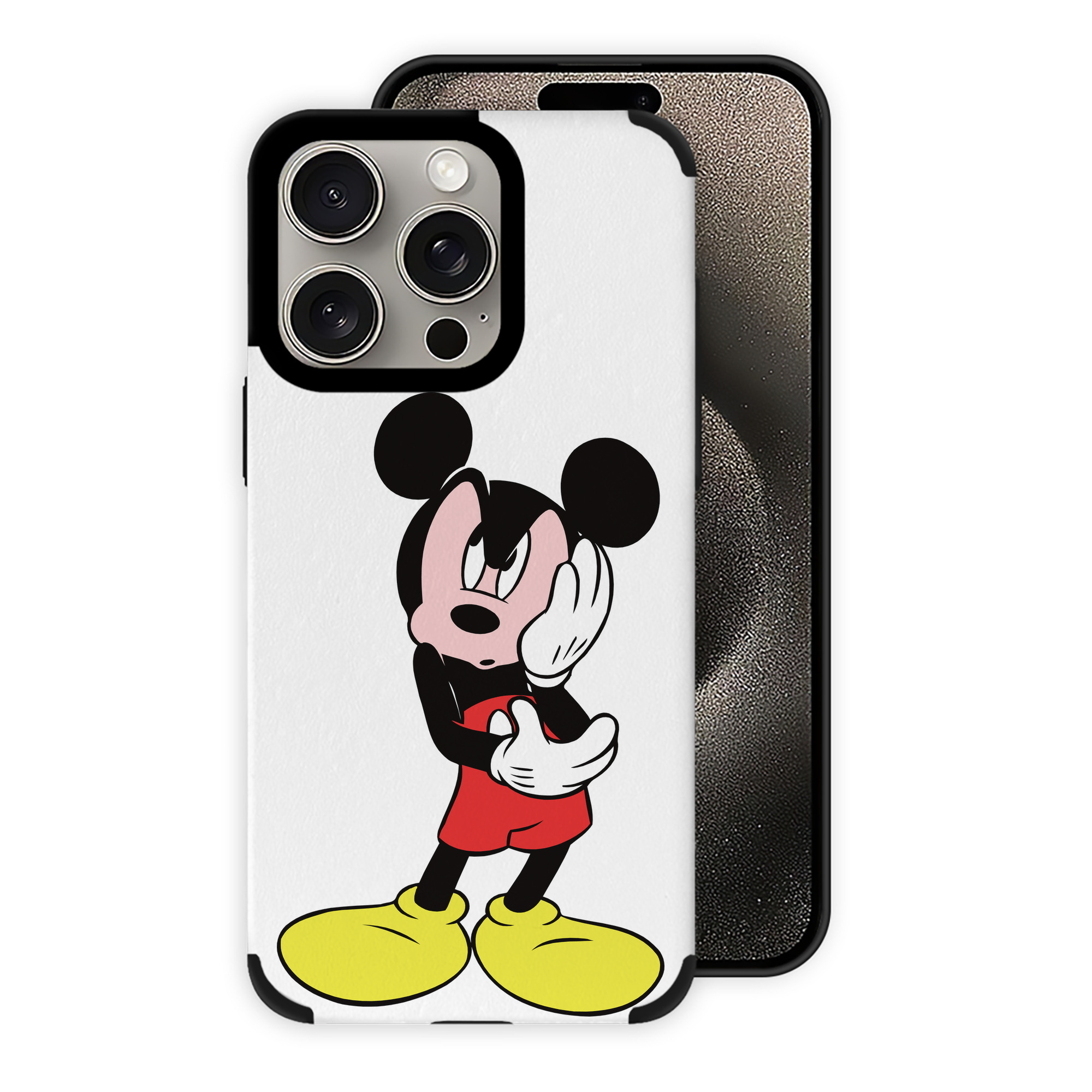（画像用） ミッキーマウス Mickey Mouse 【iPhone15ProMax対応】 PUレザー スマホケース 耐衝撃＆黄変防止