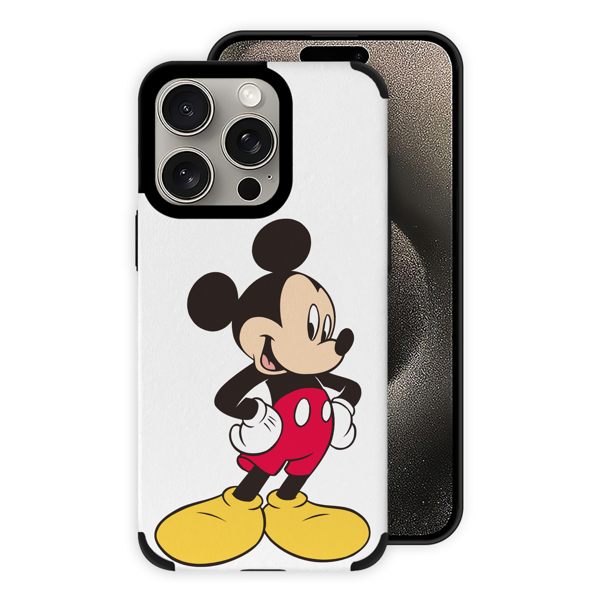 （画像用） ミッキーマウス Mickey Mouse 【iPhone15ProMax対応】 PUレザー スマホケース 耐衝撃＆黄変防止