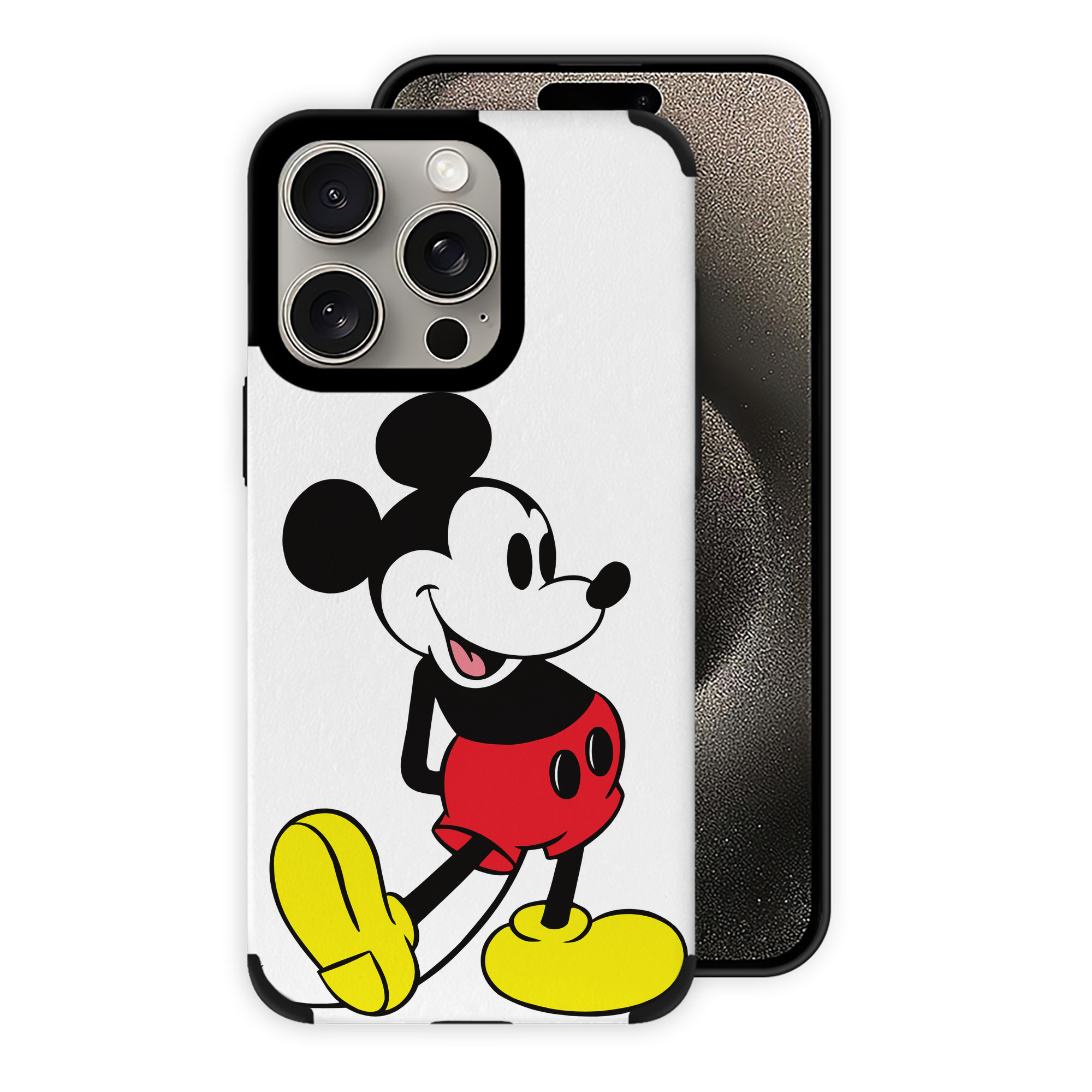 （画像用） ミッキーマウス Mickey Mouse 【iPhone15ProMax対応】 PUレザー スマホケース 耐衝撃＆黄変防止