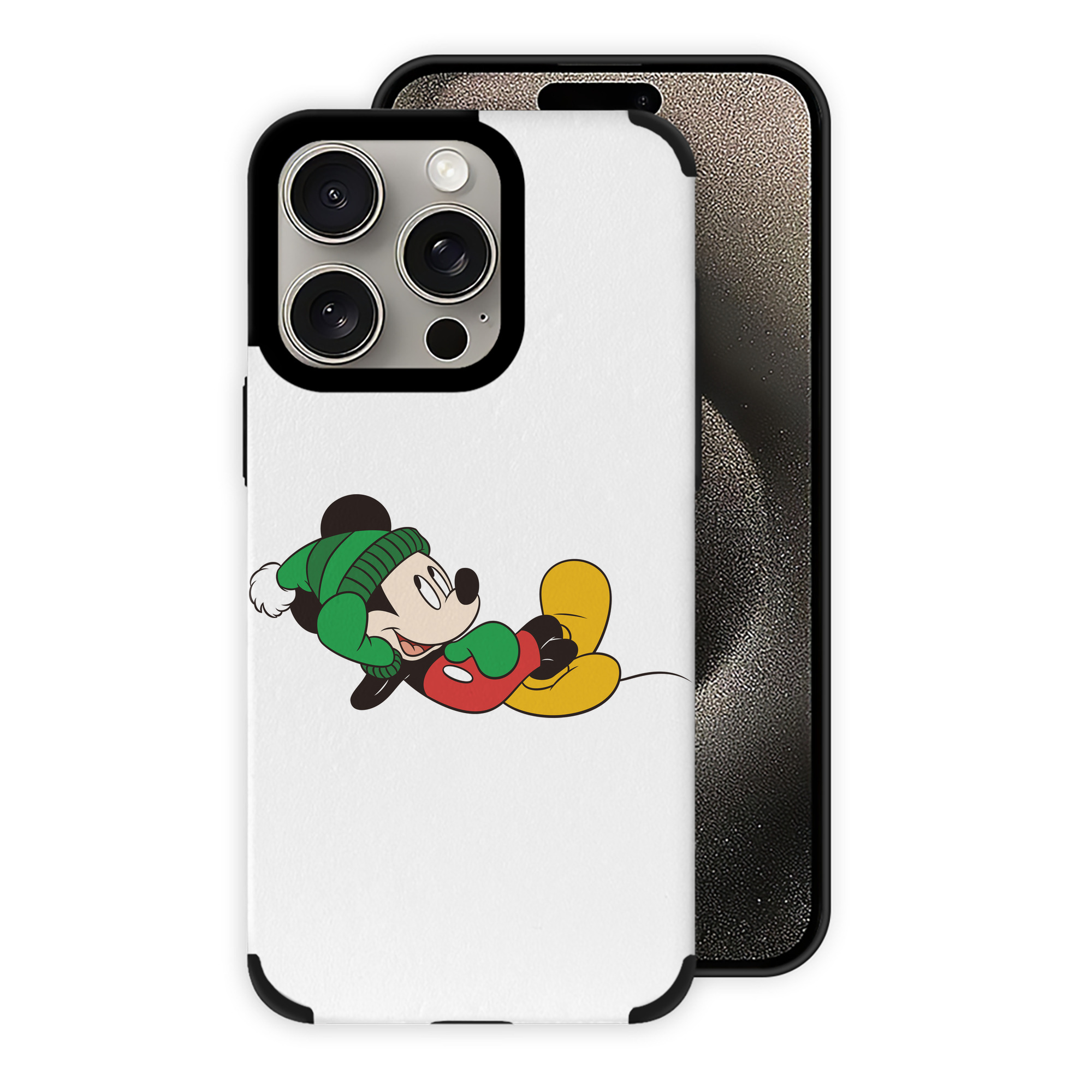 （画像用） ミッキーマウス Mickey Mouse 【iPhone15ProMax対応】 PUレザー スマホケース 耐衝撃＆黄変防止