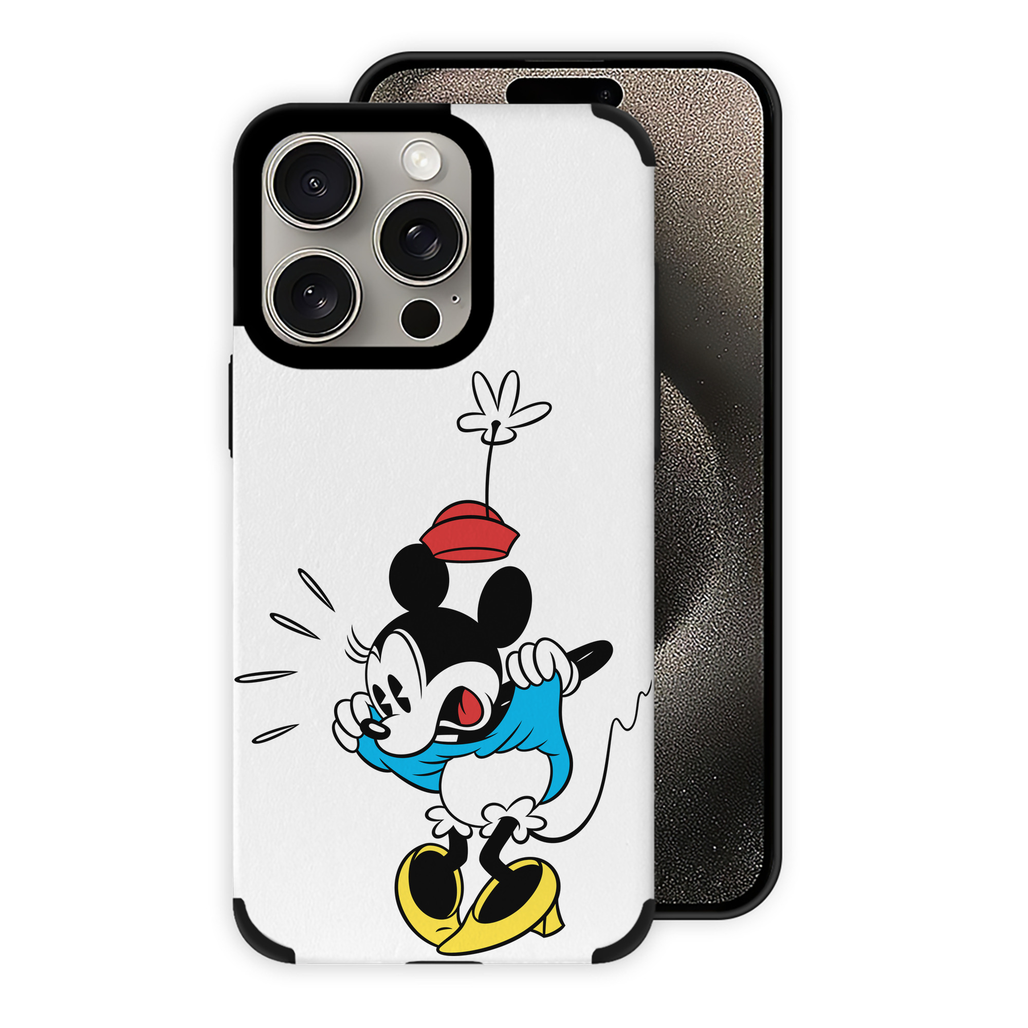 （画像用） ミッキーマウス Mickey Mouse 【iPhone15ProMax対応】 PUレザー スマホケース 耐衝撃＆黄変防止