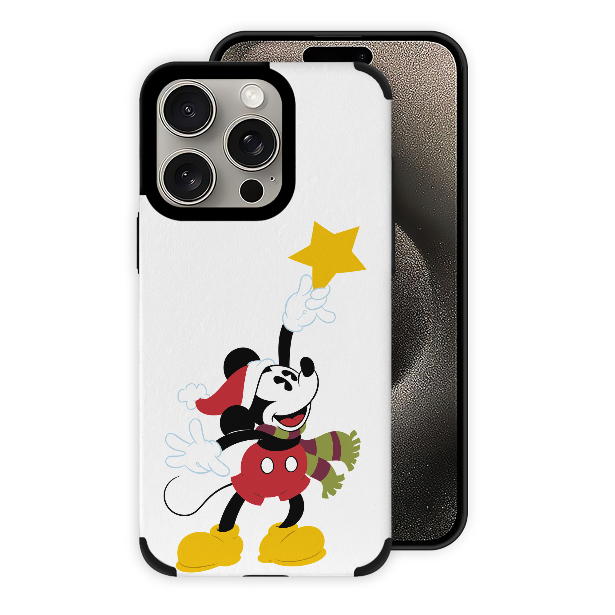 （画像用） ミッキーマウス Mickey Mouse 【iPhone15ProMax対応】 PUレザー スマホケース 耐衝撃＆黄変防止