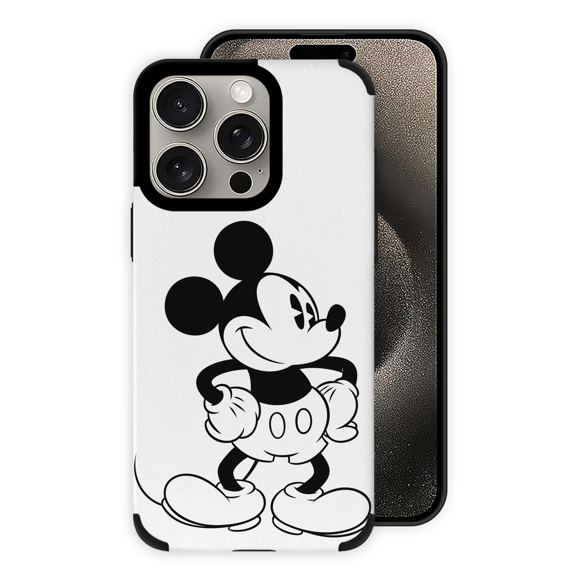 （画像用） ミッキーマウス Mickey Mouse 【iPhone15ProMax対応】 PUレザー スマホケース 耐衝撃＆黄変防止
