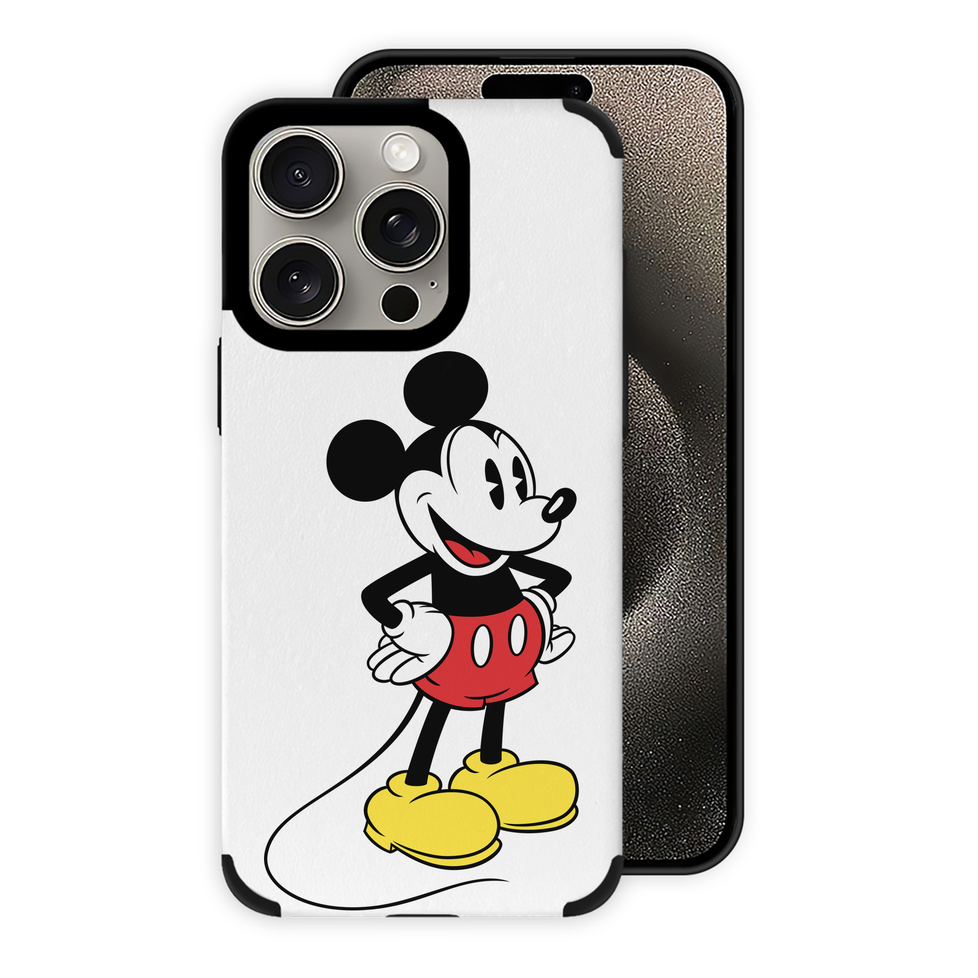 （画像用） ミッキーマウス Mickey Mouse 【iPhone15ProMax対応】 PUレザー スマホケース 耐衝撃＆黄変防止
