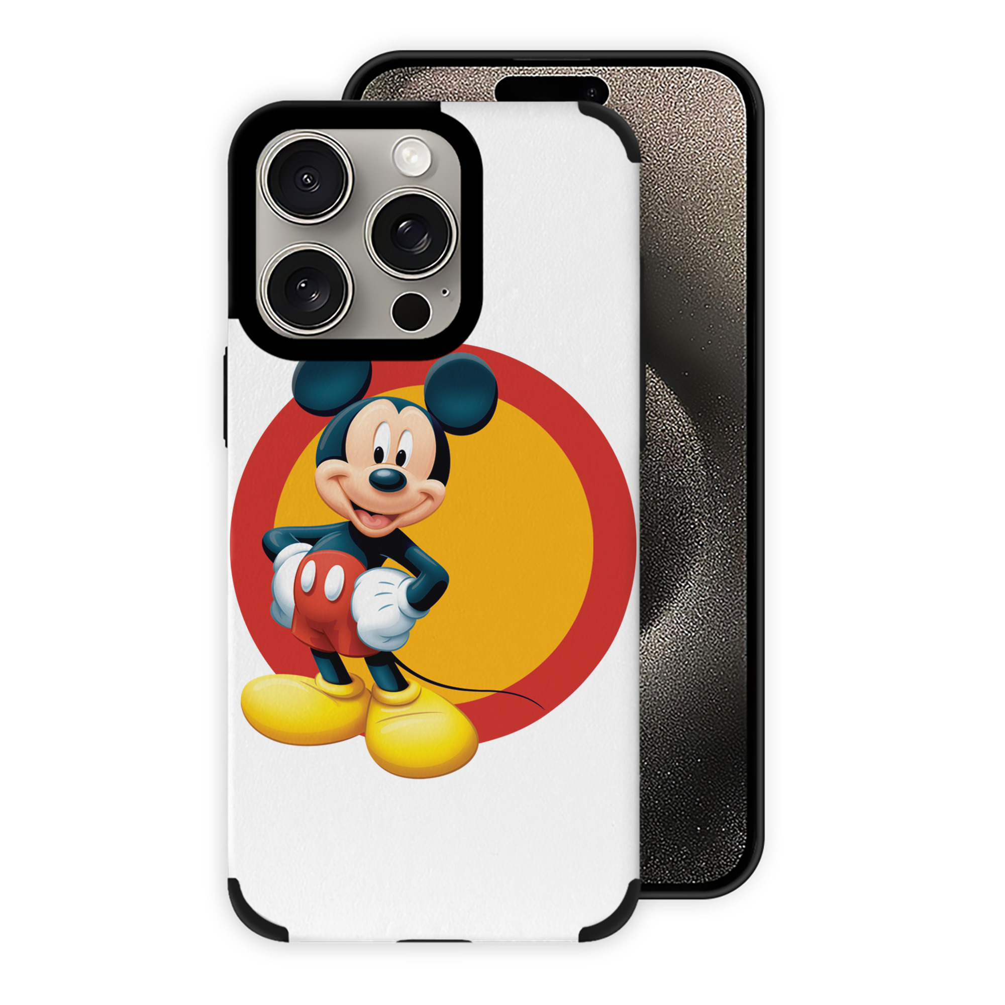 （画像用） ミッキーマウス Mickey Mouse 【iPhone15ProMax対応】 PUレザー スマホケース 耐衝撃＆黄変防止