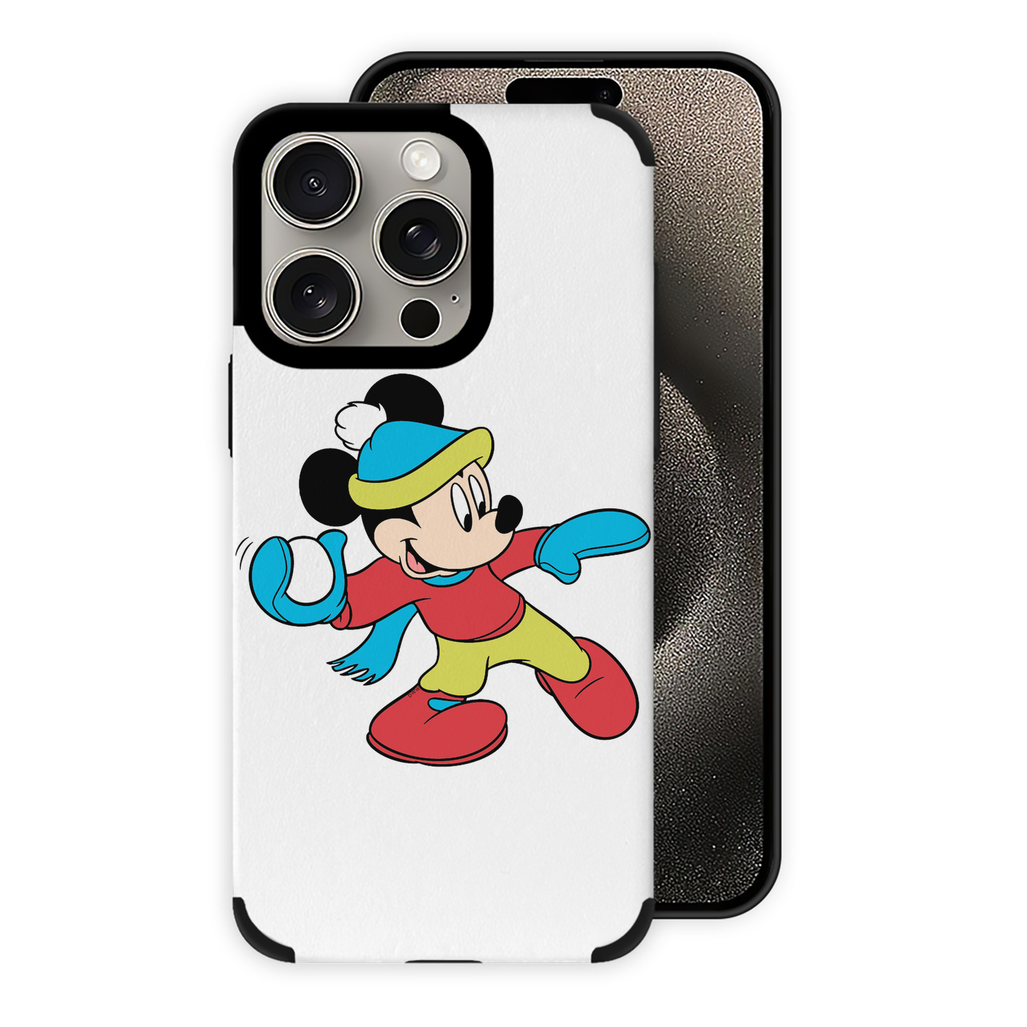 （画像用） ミッキーマウス Mickey Mouse 【iPhone15ProMax対応】 PUレザー スマホケース 耐衝撃＆黄変防止