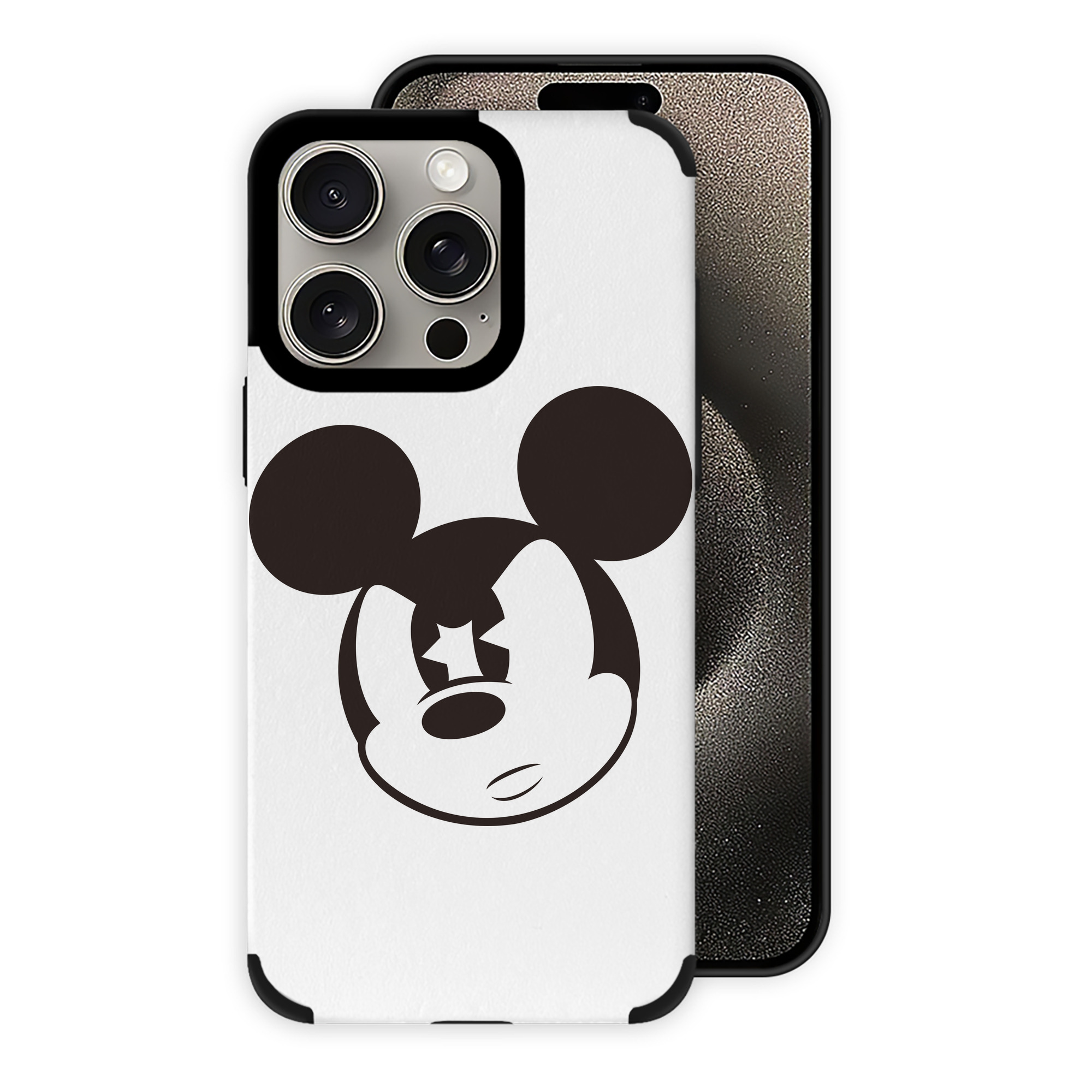 （画像用） ミッキーマウス Mickey Mouse 【iPhone15ProMax対応】 PUレザー スマホケース 耐衝撃＆黄変防止