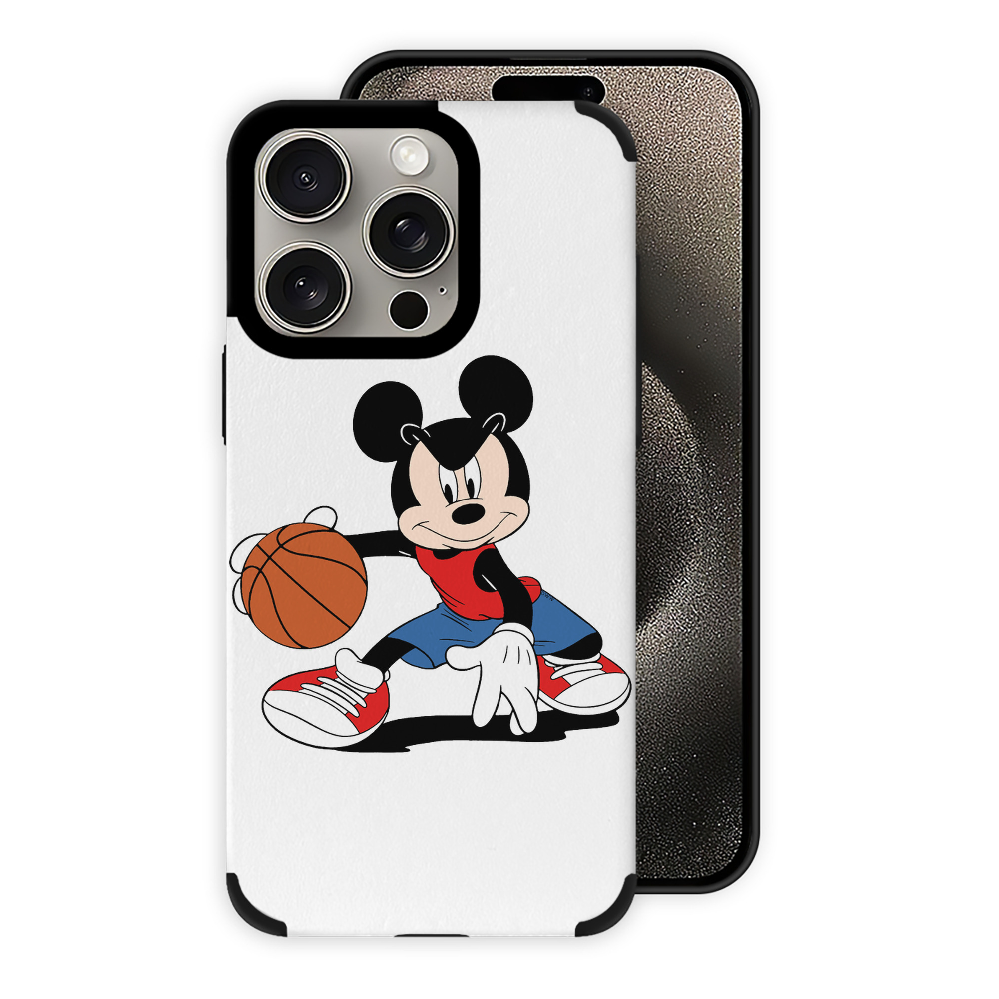 （画像用） ミッキーマウス Mickey Mouse 【iPhone15ProMax対応】 PUレザー スマホケース 耐衝撃＆黄変防止