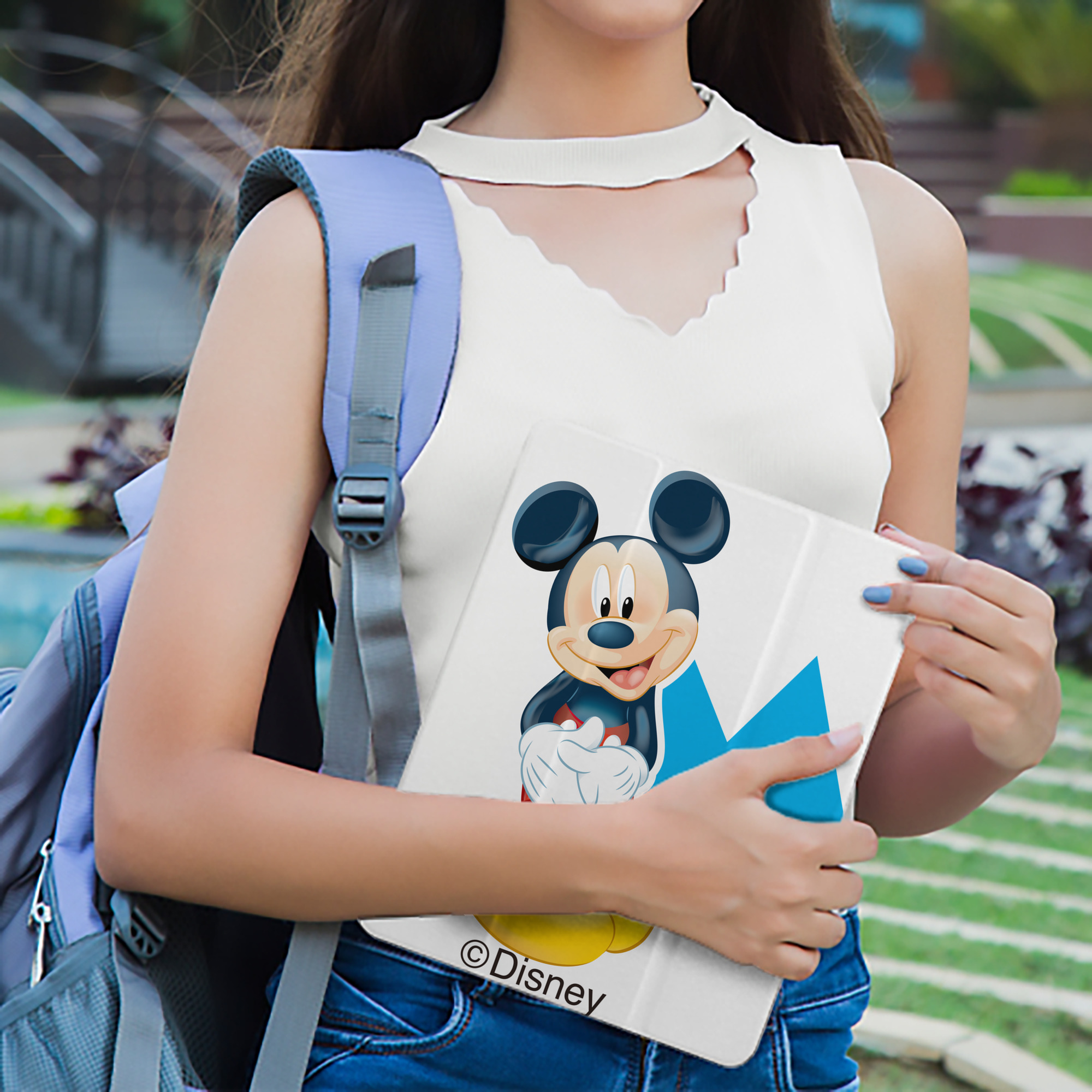 ミッキーマウス Mickey Mouse IPad ケース ペン収納付き 三つ折りスタンド PUレザー×シリコン 対応機種9.5/10.5/10.9インチ