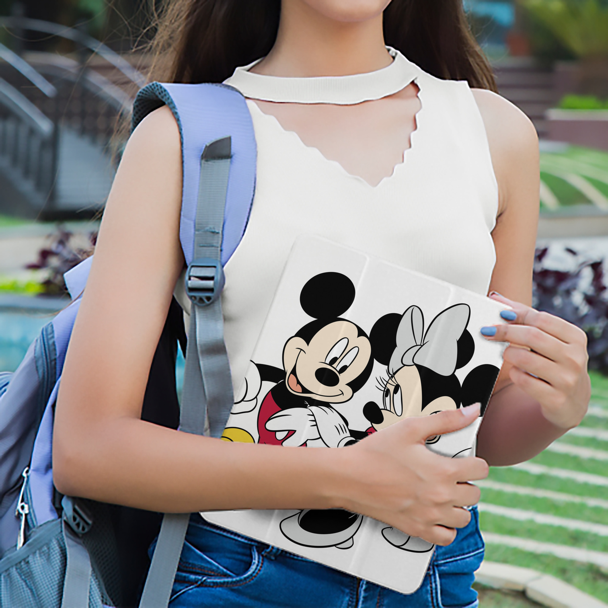 ミッキーマウス Mickey Mouse IPad ケース ペン収納付き 三つ折りスタンド PUレザー×シリコン 対応機種9.5/10.5/10.9インチ