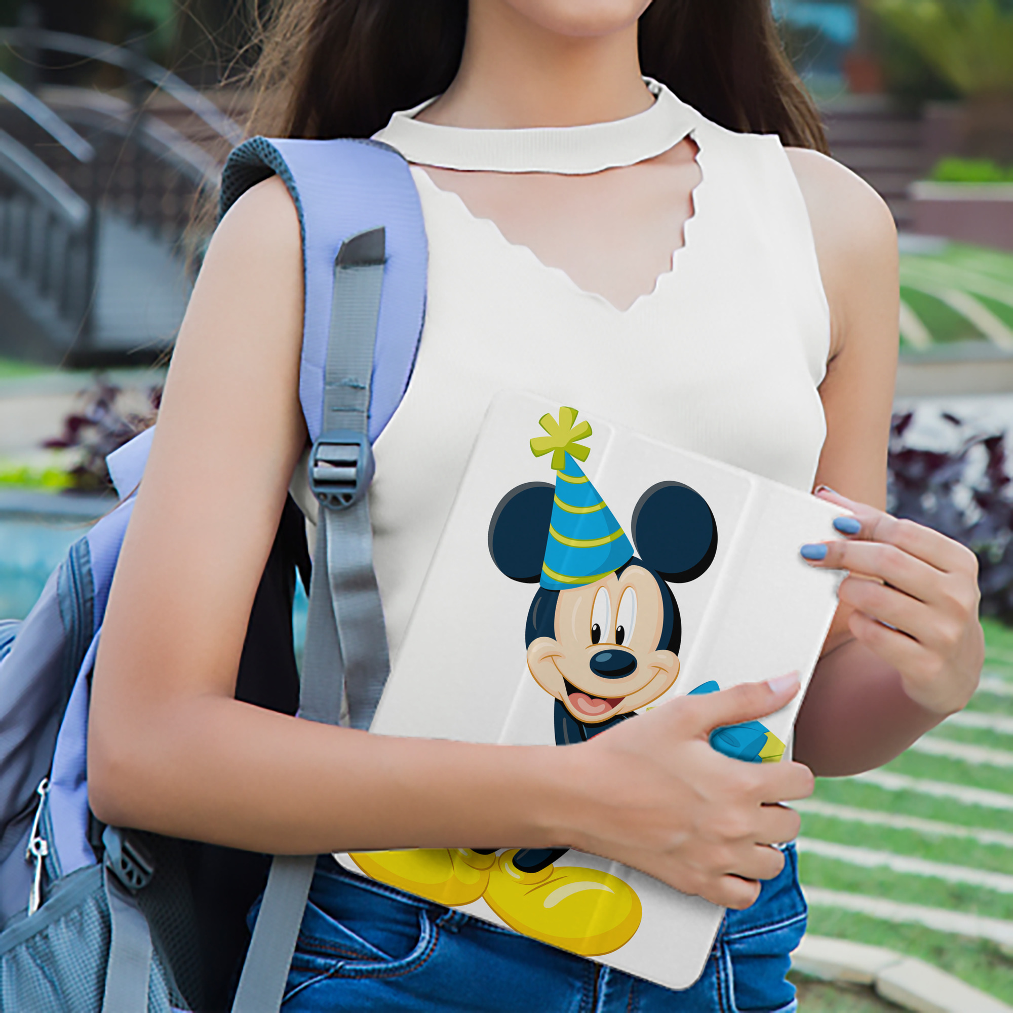 ミッキーマウス Mickey Mouse IPad ケース ペン収納付き 三つ折りスタンド PUレザー×シリコン 対応機種9.5/10.5/10.9インチ