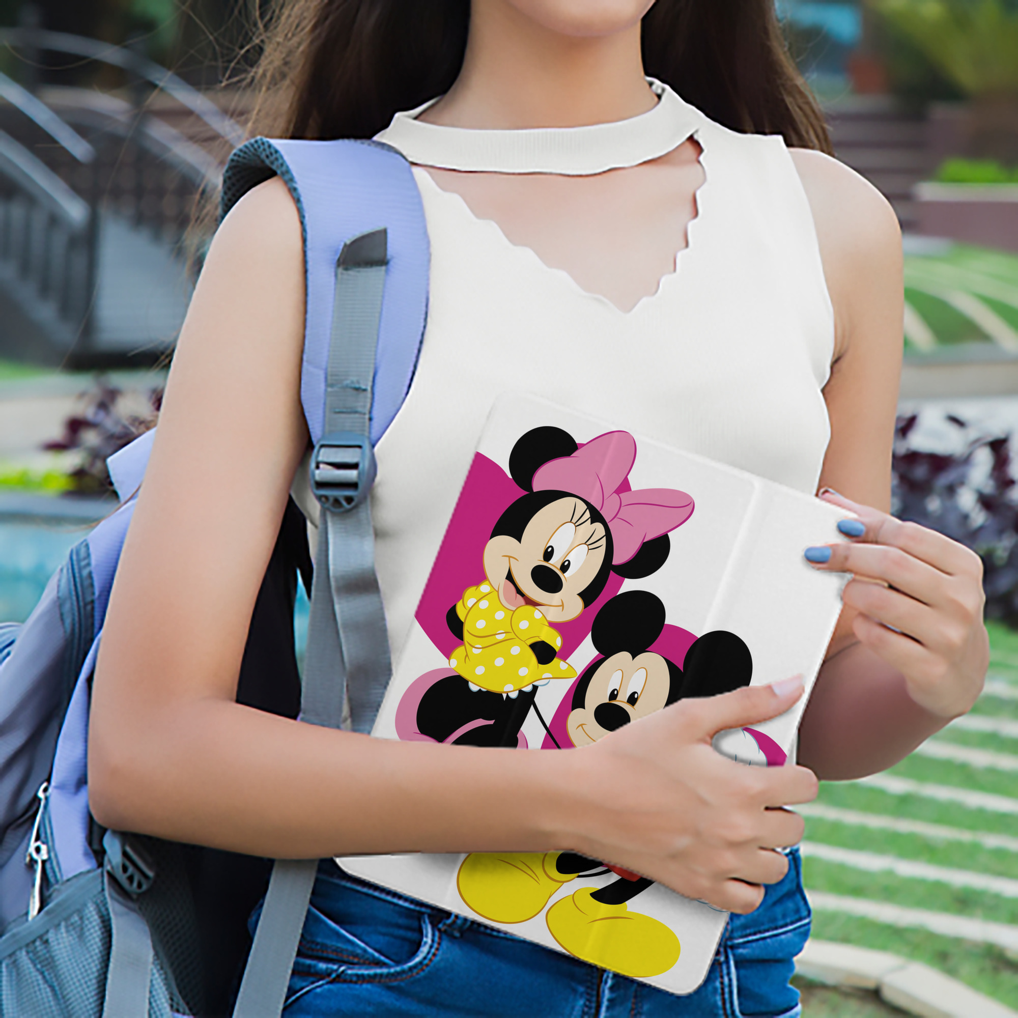 ミッキーマウス Mickey Mouse IPad ケース ペン収納付き 三つ折りスタンド PUレザー×シリコン 対応機種9.5/10.5/10.9インチ