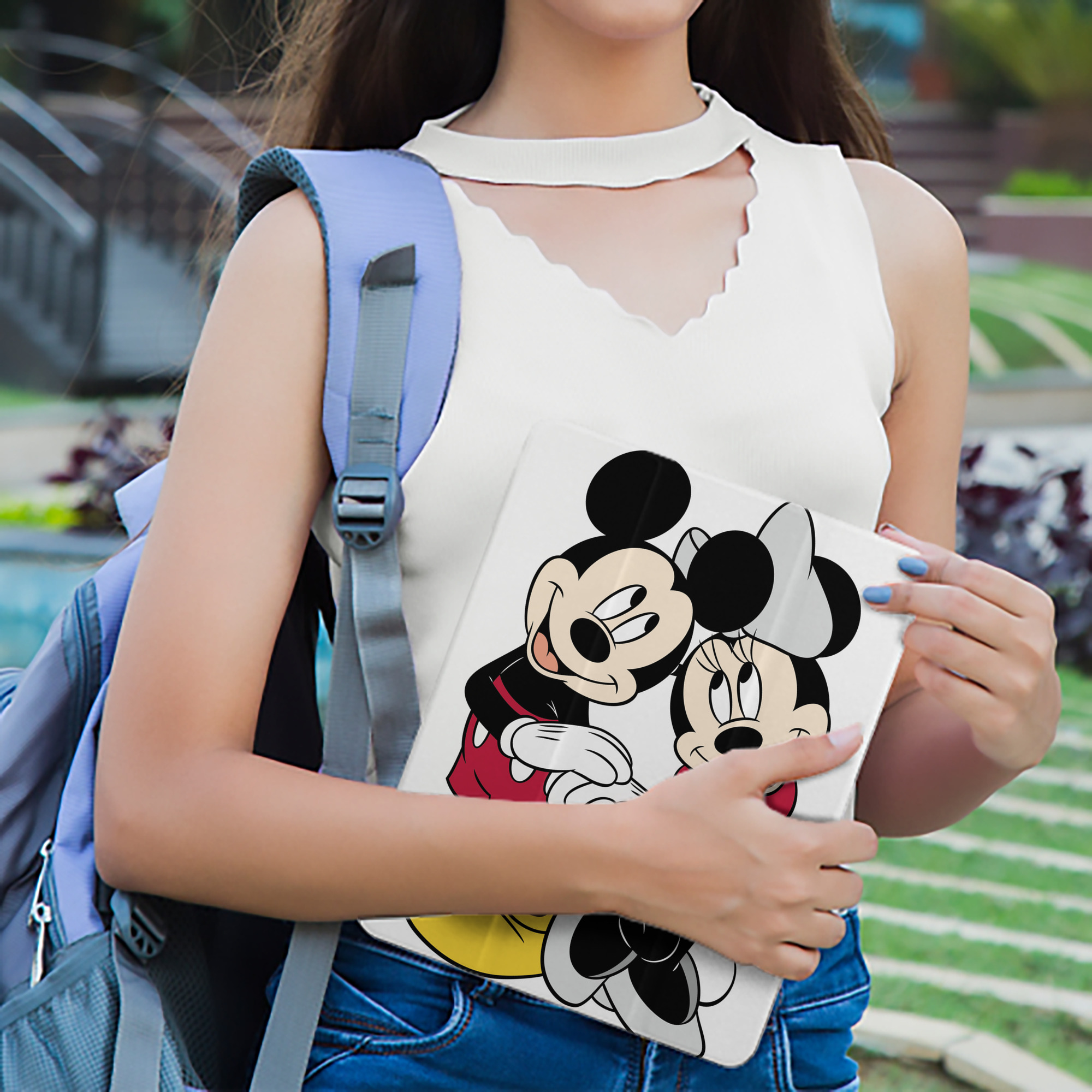 ミッキーマウス Mickey Mouse IPad ケース ペン収納付き 三つ折りスタンド PUレザー×シリコン 対応機種9.5/10.5/10.9インチ