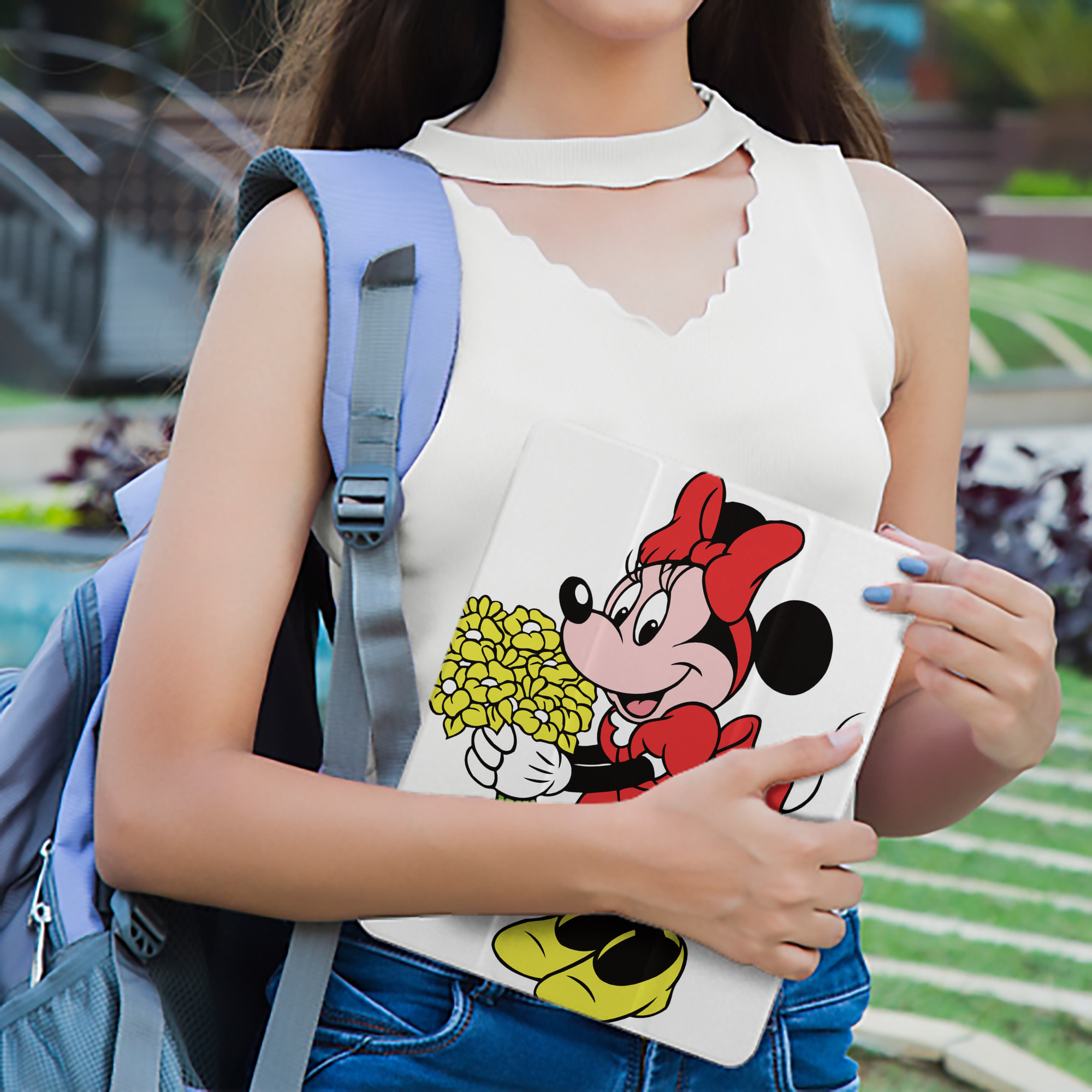 ミッキーマウス Mickey Mouse IPad ケース ペン収納付き 三つ折りスタンド PUレザー×シリコン 対応機種9.5/10.5/10.9インチ